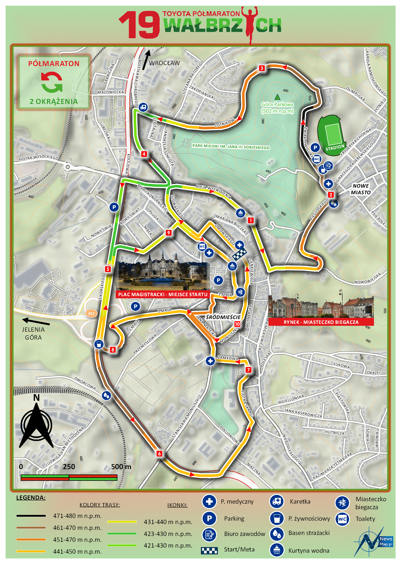19. Półmaraton Wałbrzych - mapa statyczna