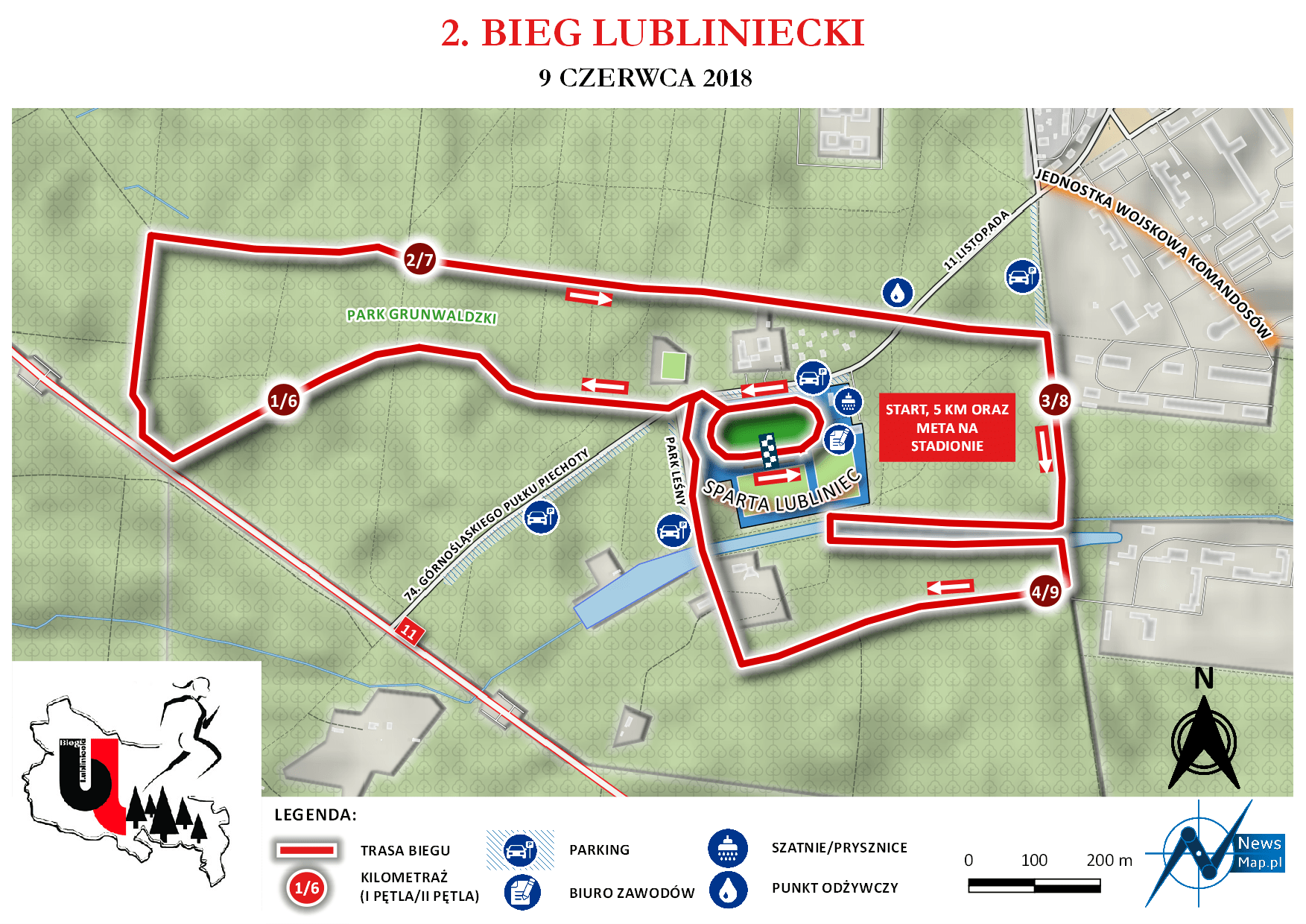 2. Bieg Lubliniecki - mapa statyczna on-line