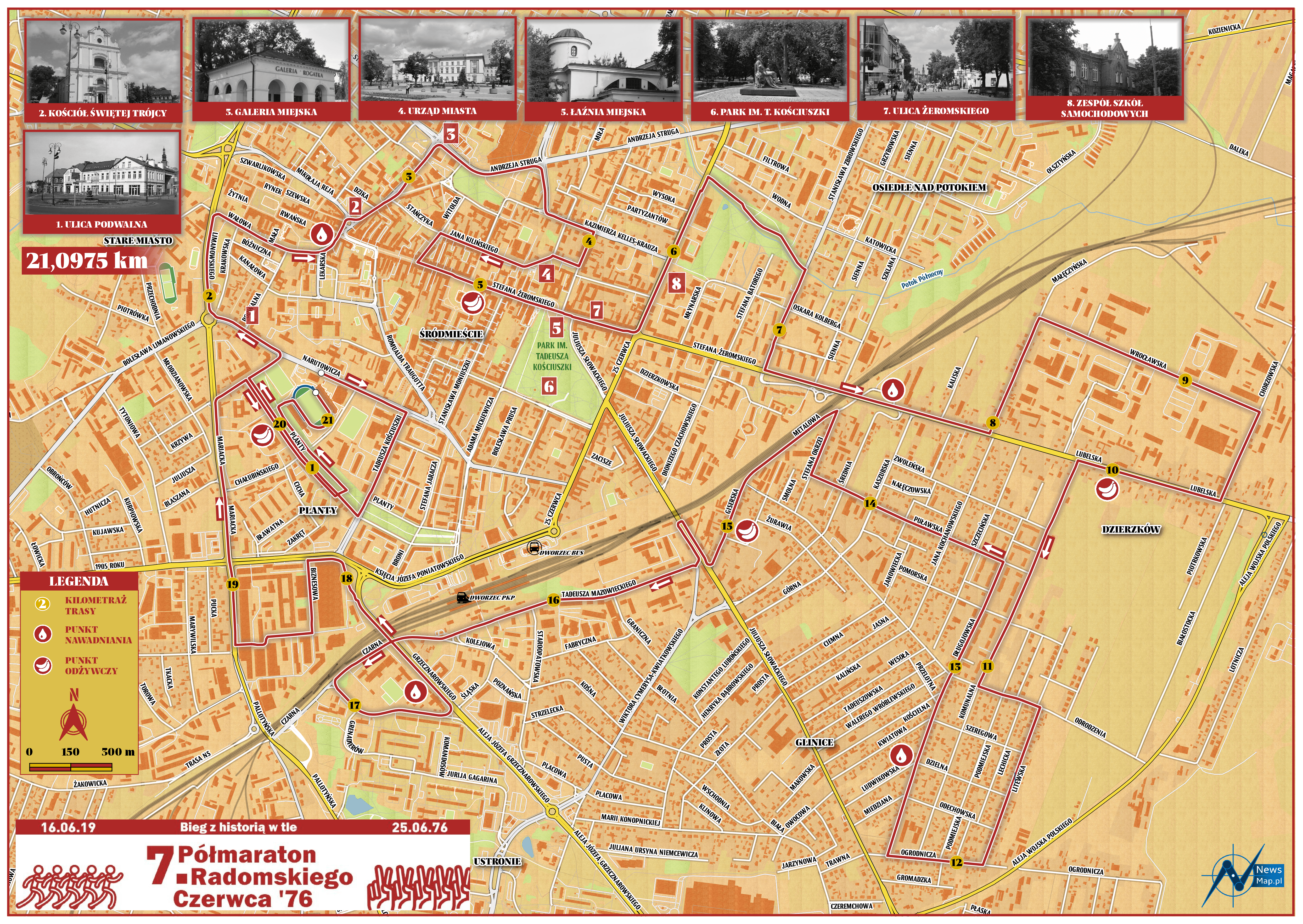 7. Półmaraton Radomskiego Czerwca '76 (mapa historyczna)