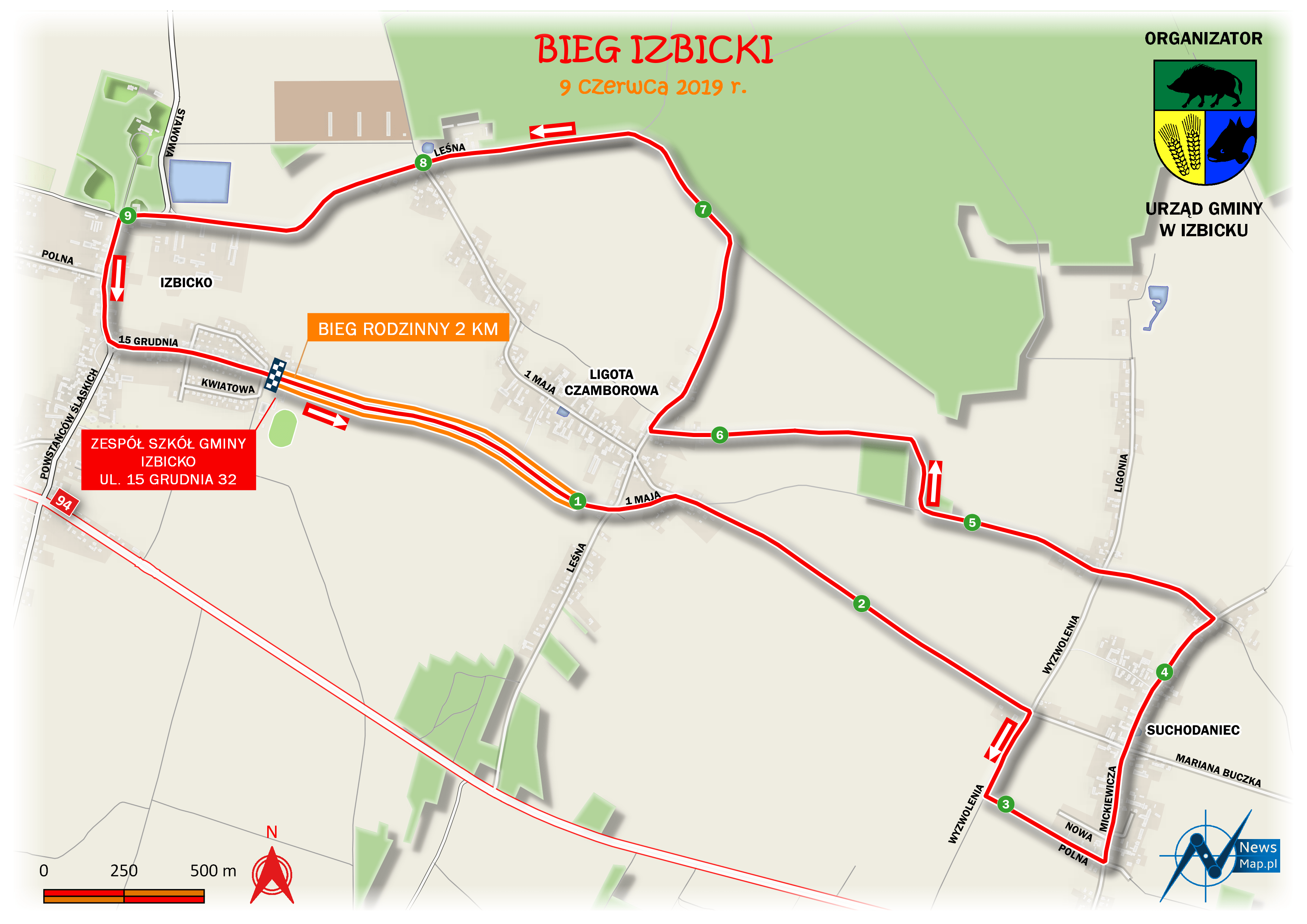 Bieg Izbicki - mapa statyczna