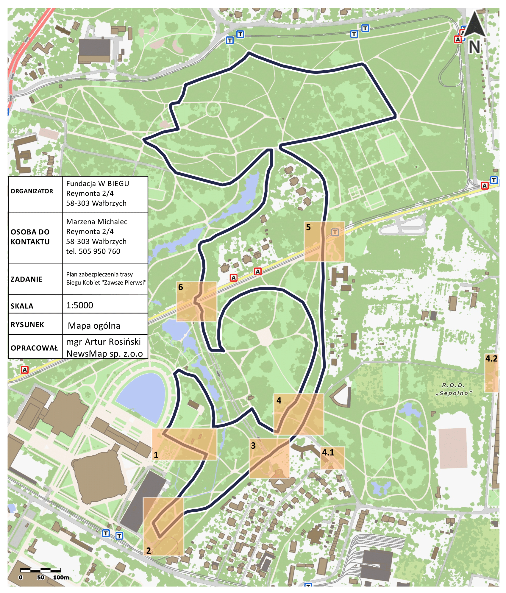 Bieg Kobiet Wrocław - plan organizacji ruchu
