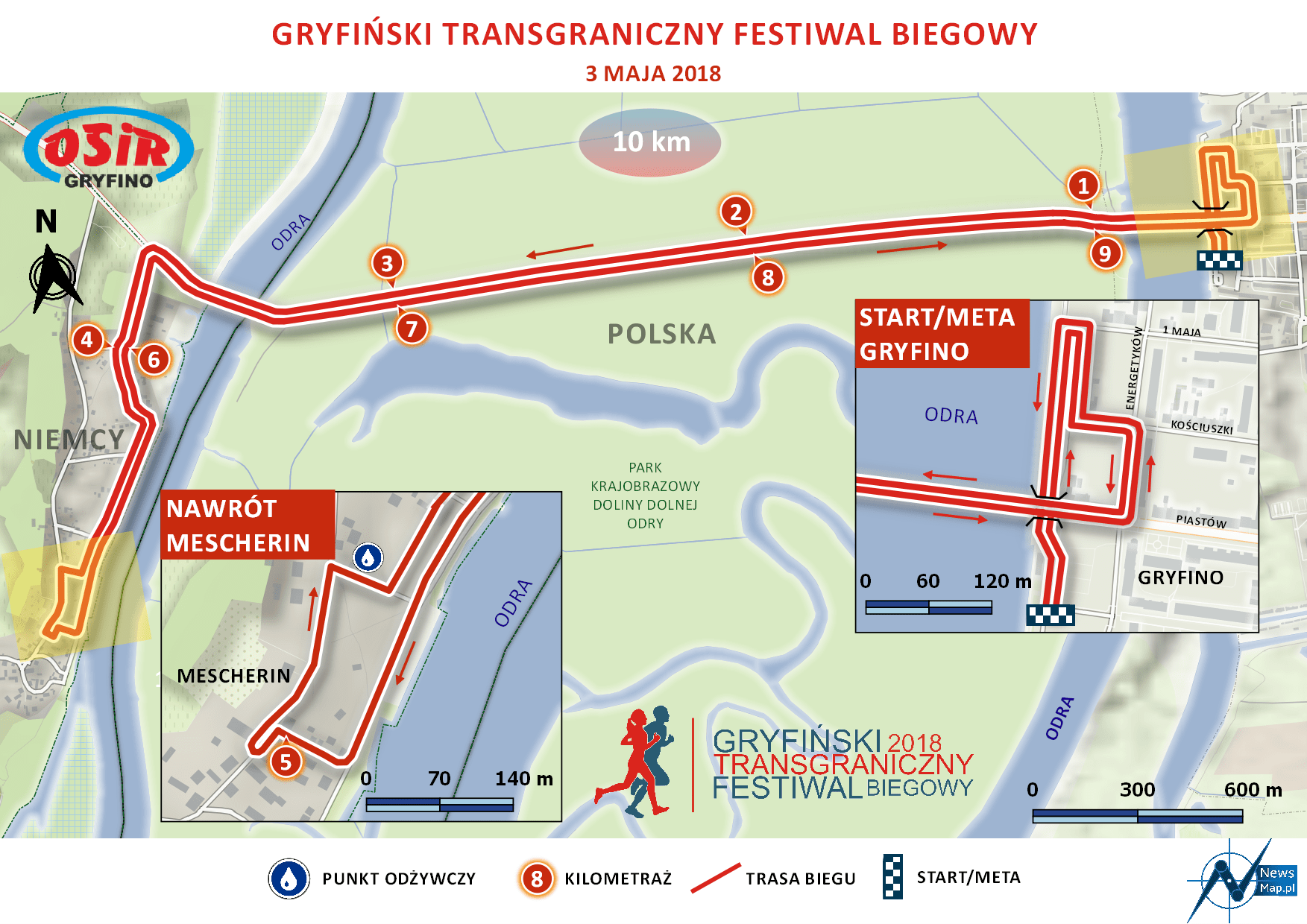 Bieg Transgraniczny 10 km - mapa statyczna