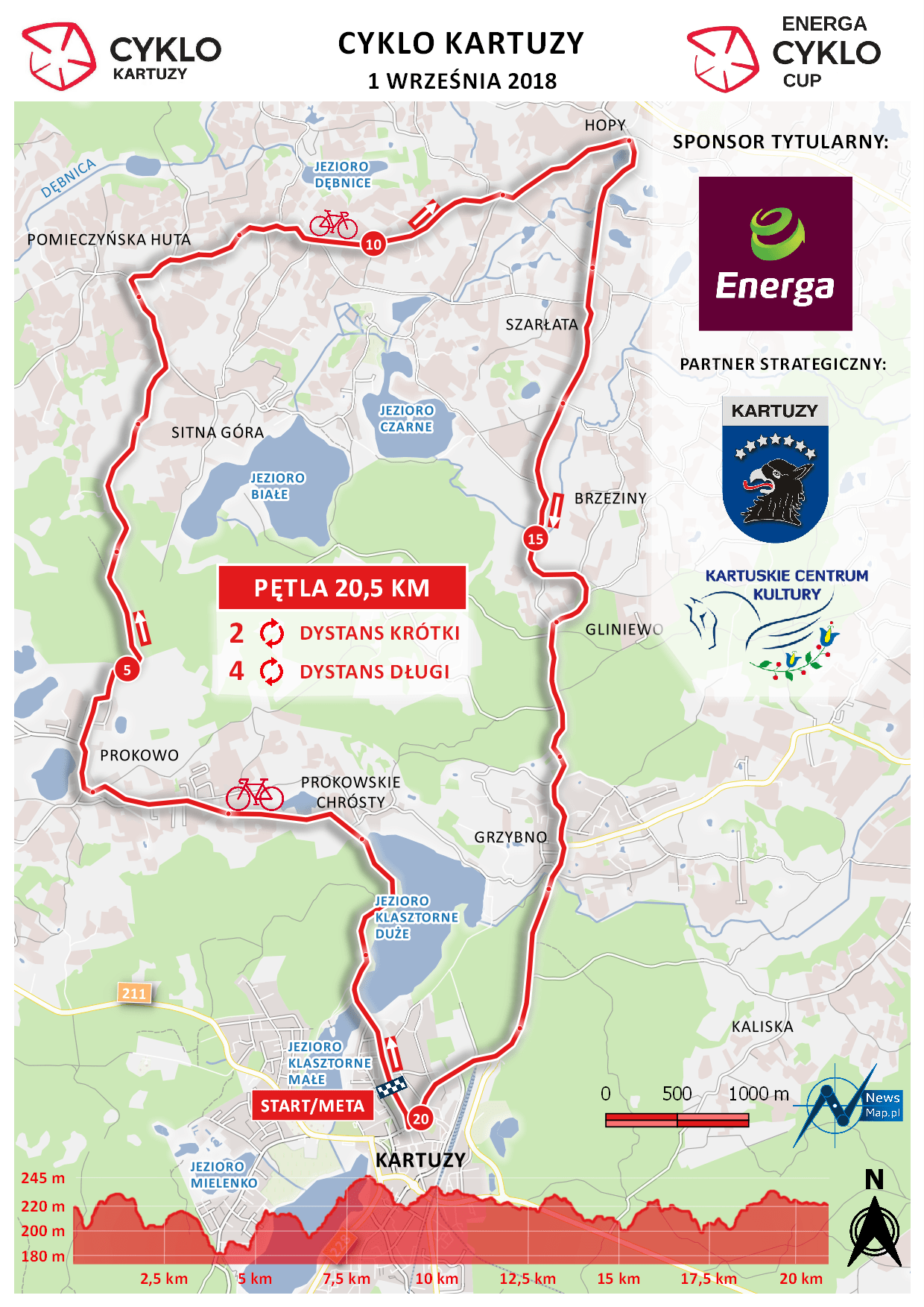 Cyklo Kartuzy 2018 - mapa trasy (on-line)