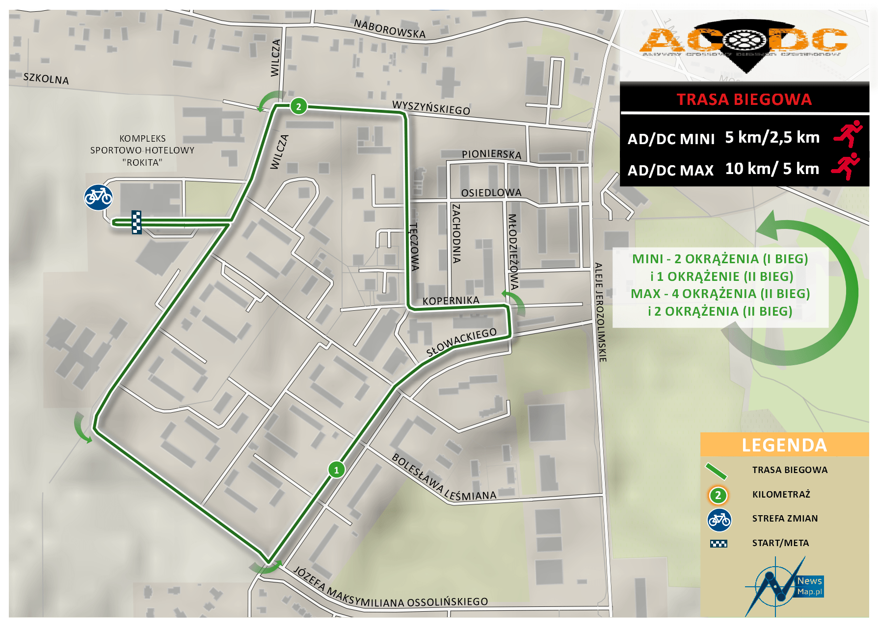 Duathlon AD;DC - trasa biegowa (mapa on-line)