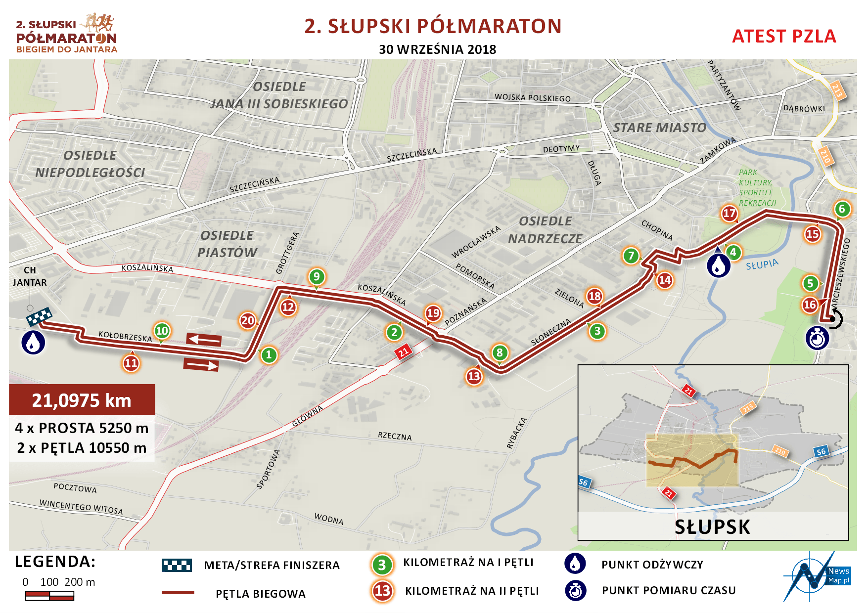 Mapa statyczna 2. Słupski Półmaraton (on-line)