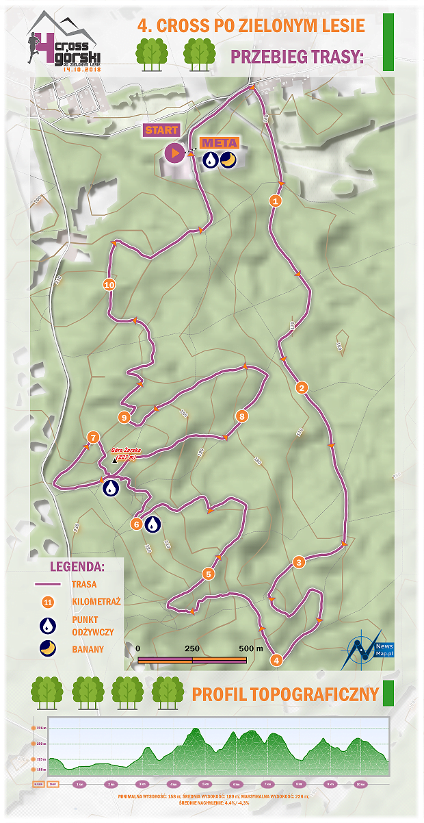 Mapa statyczna 4. Crossu Górskiego po Zielonym Lesie (do ofert)