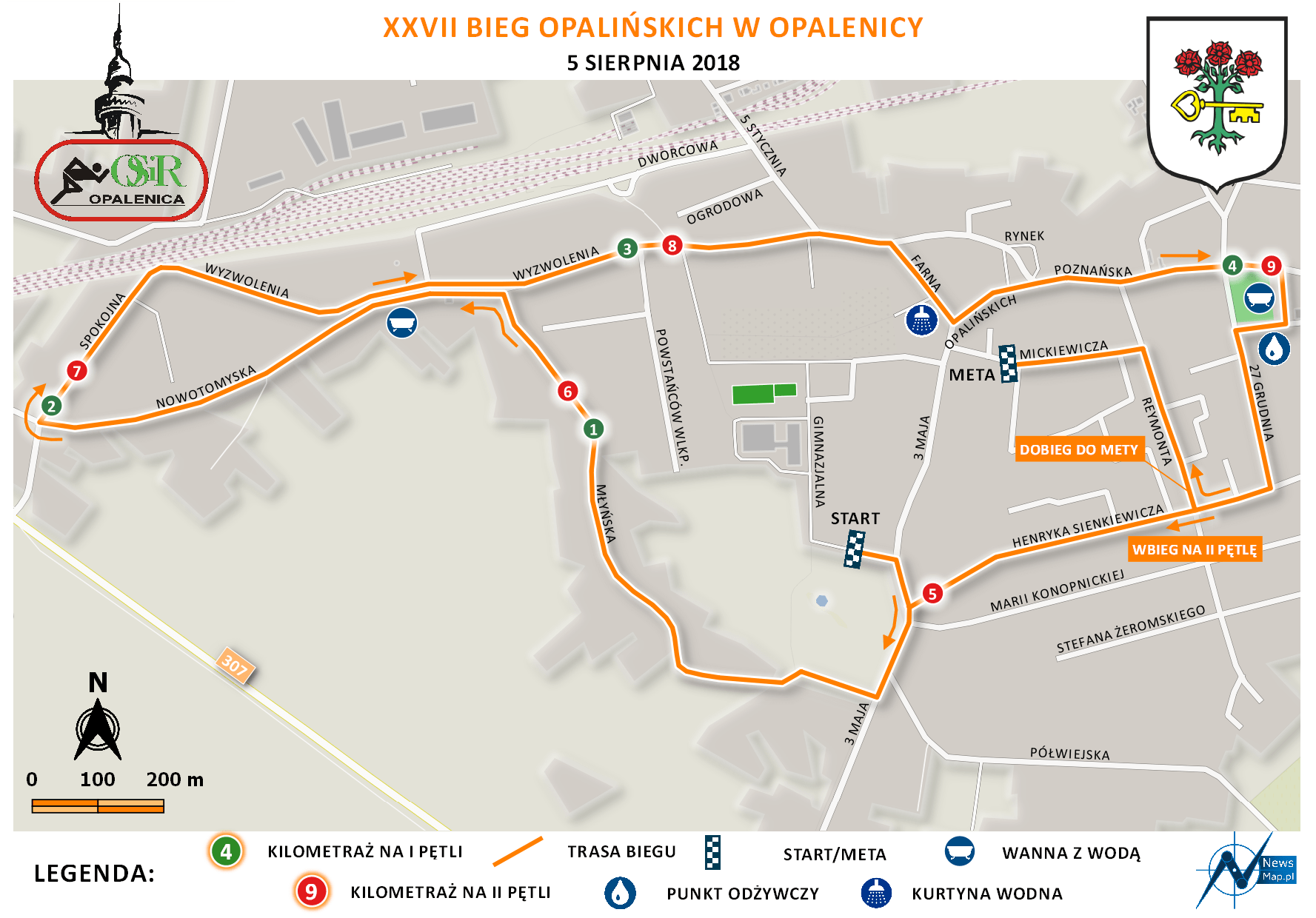 Mapa statyczna Bieg Opalińskich 2018 (on-line)
