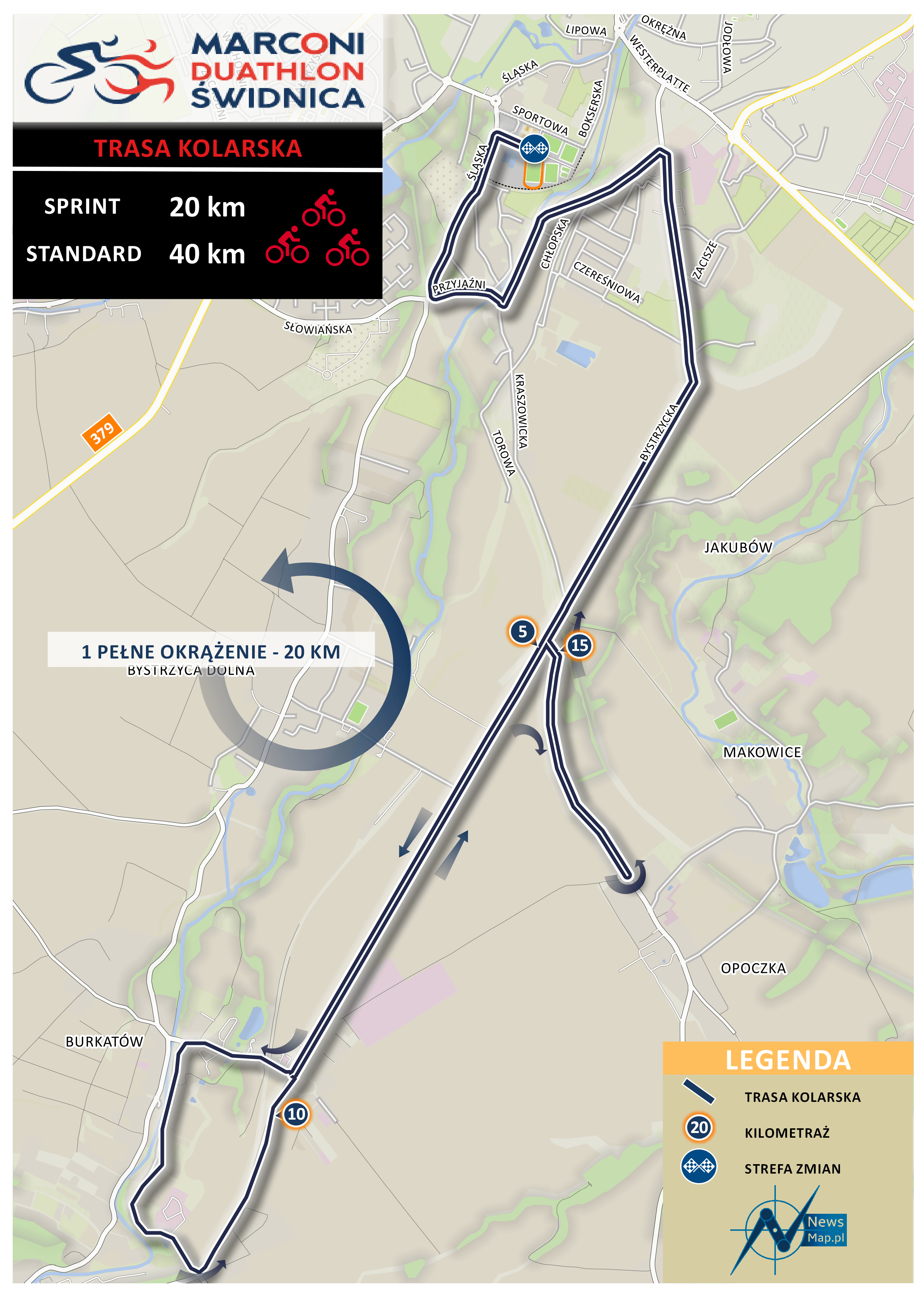 Mapa statyczna Duathlon Świdnica - rower nowa wersja