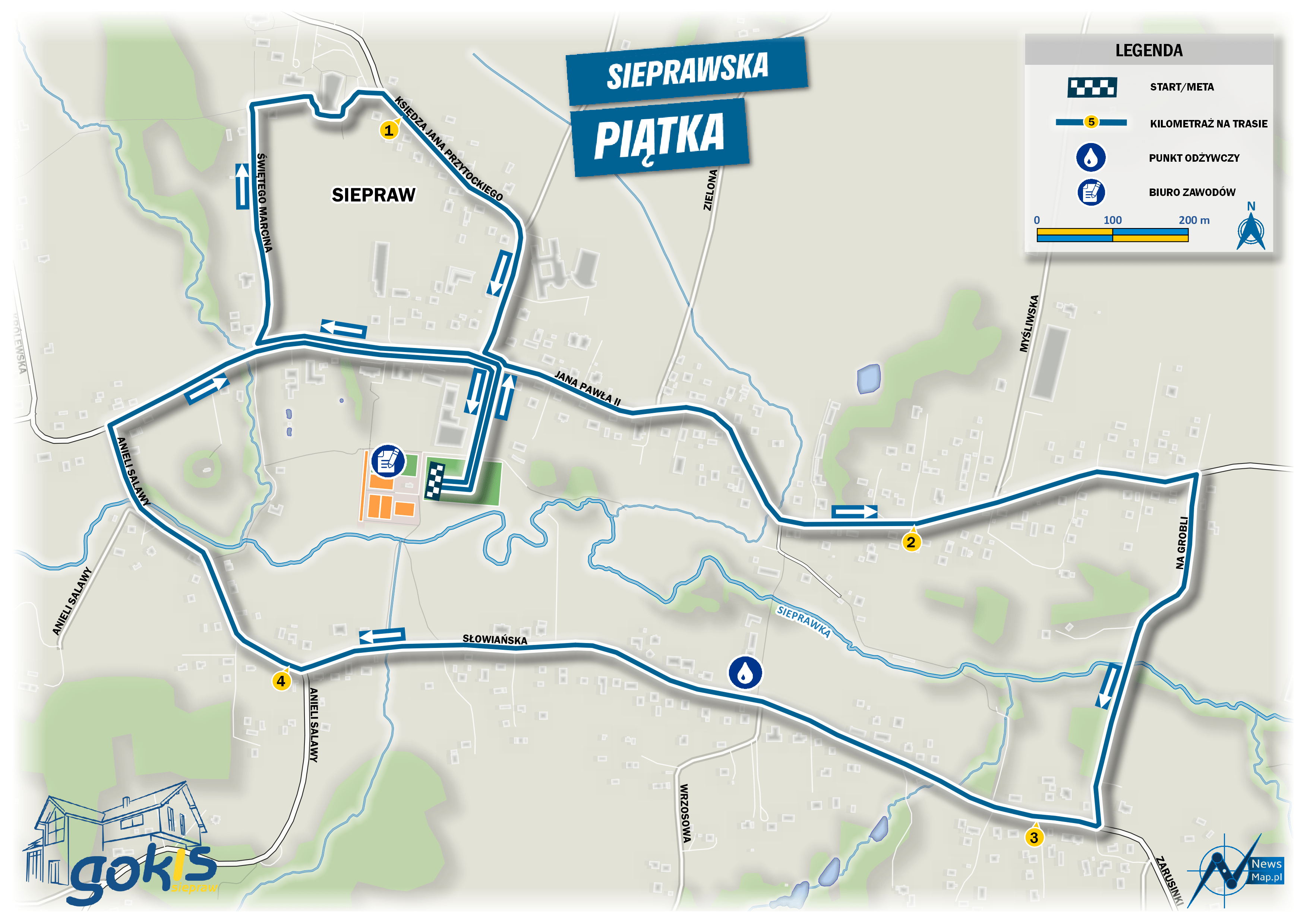 Mapa statyczna Sieprawska Piątka