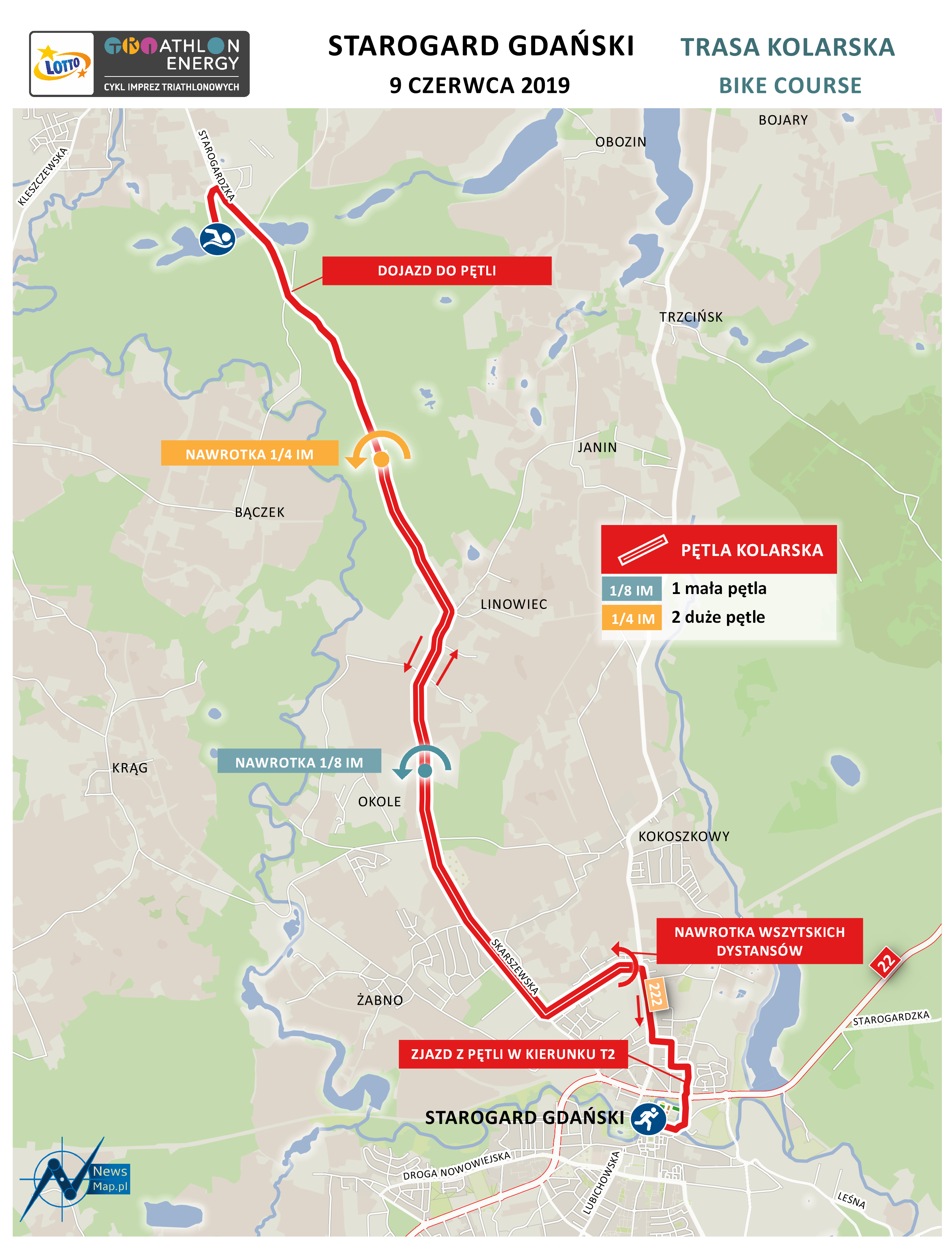 Mapa statyczna Starogard 2019 - kolarstwo