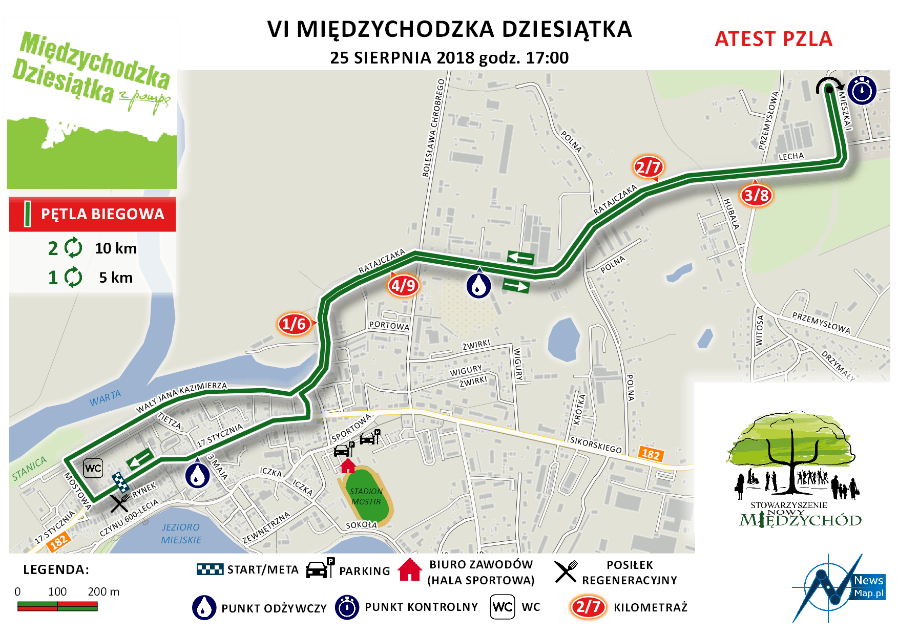 Mapa statyczna VI Międzychodzkiej Dziesiątki (on-line)