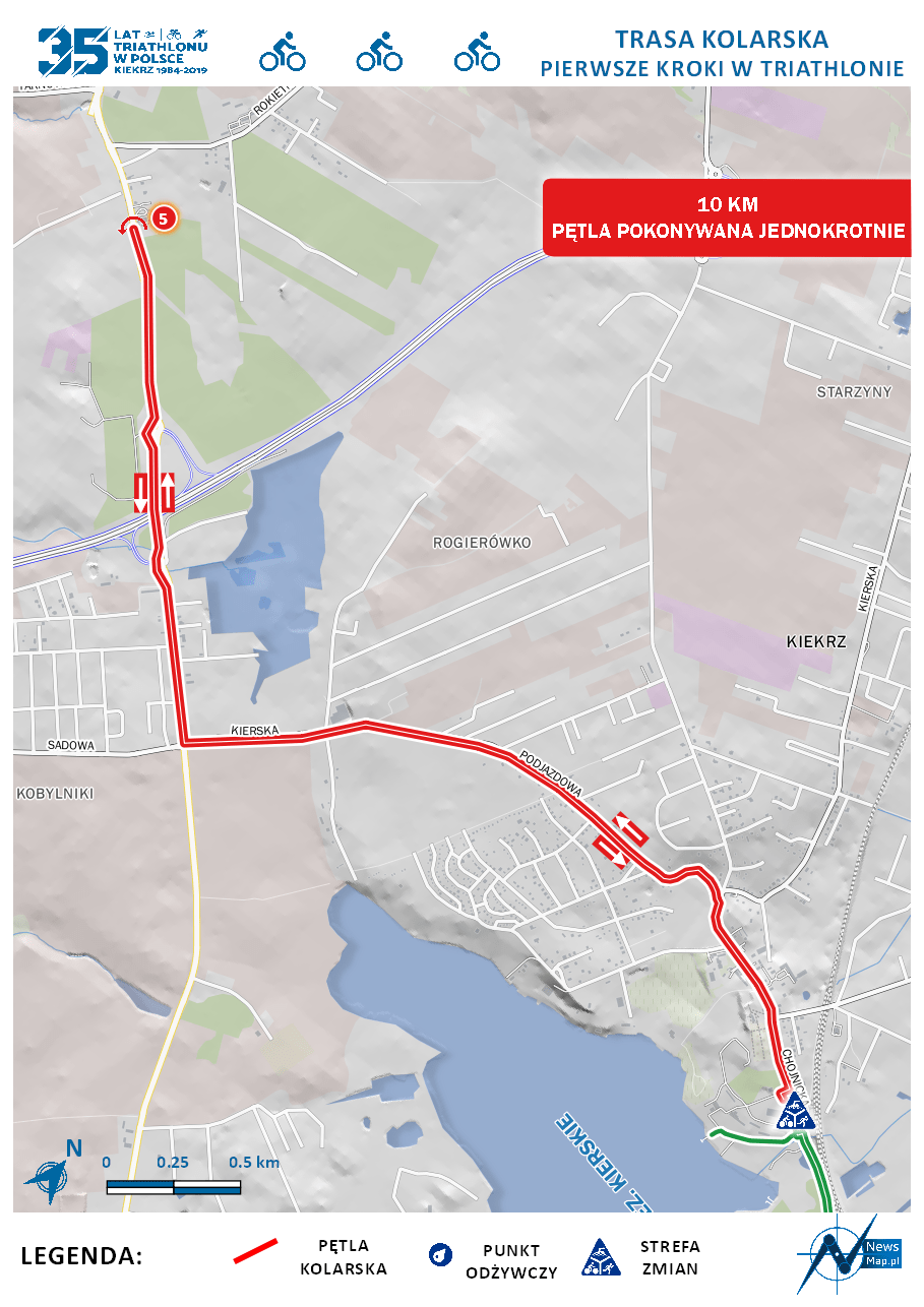 Mapa statyczna - rower dystans pierwsze kroki