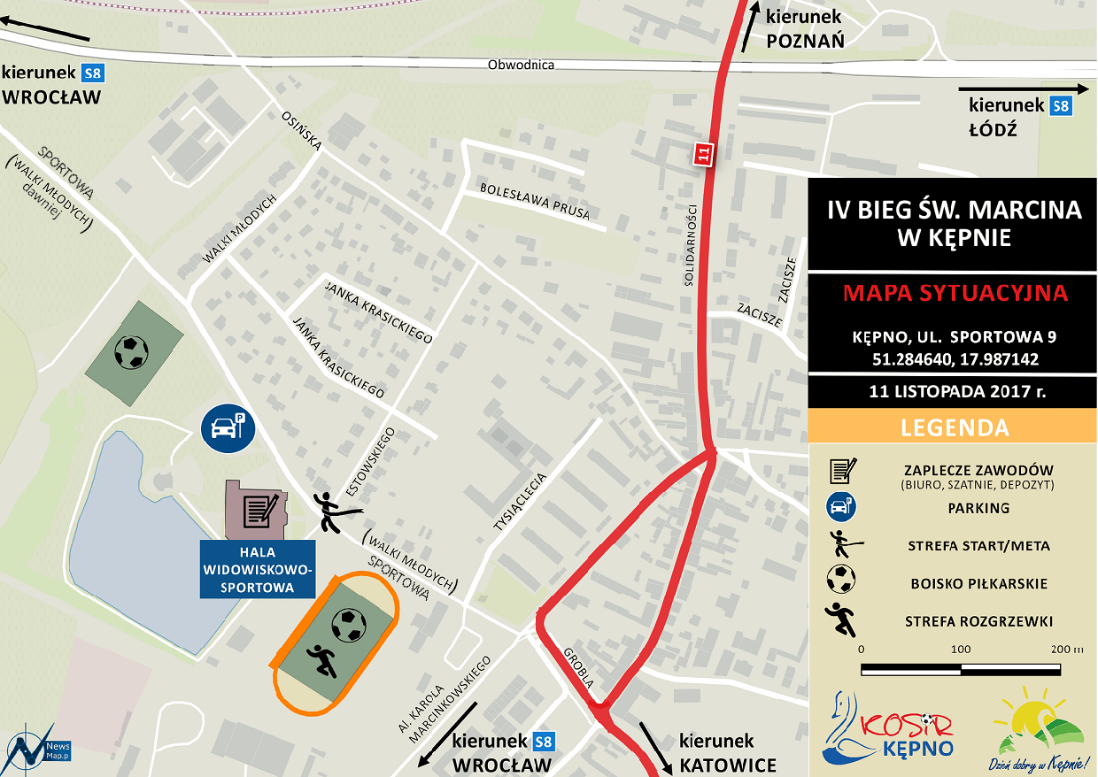 Plan sytuacyjny - IV Bieg św. Marcina