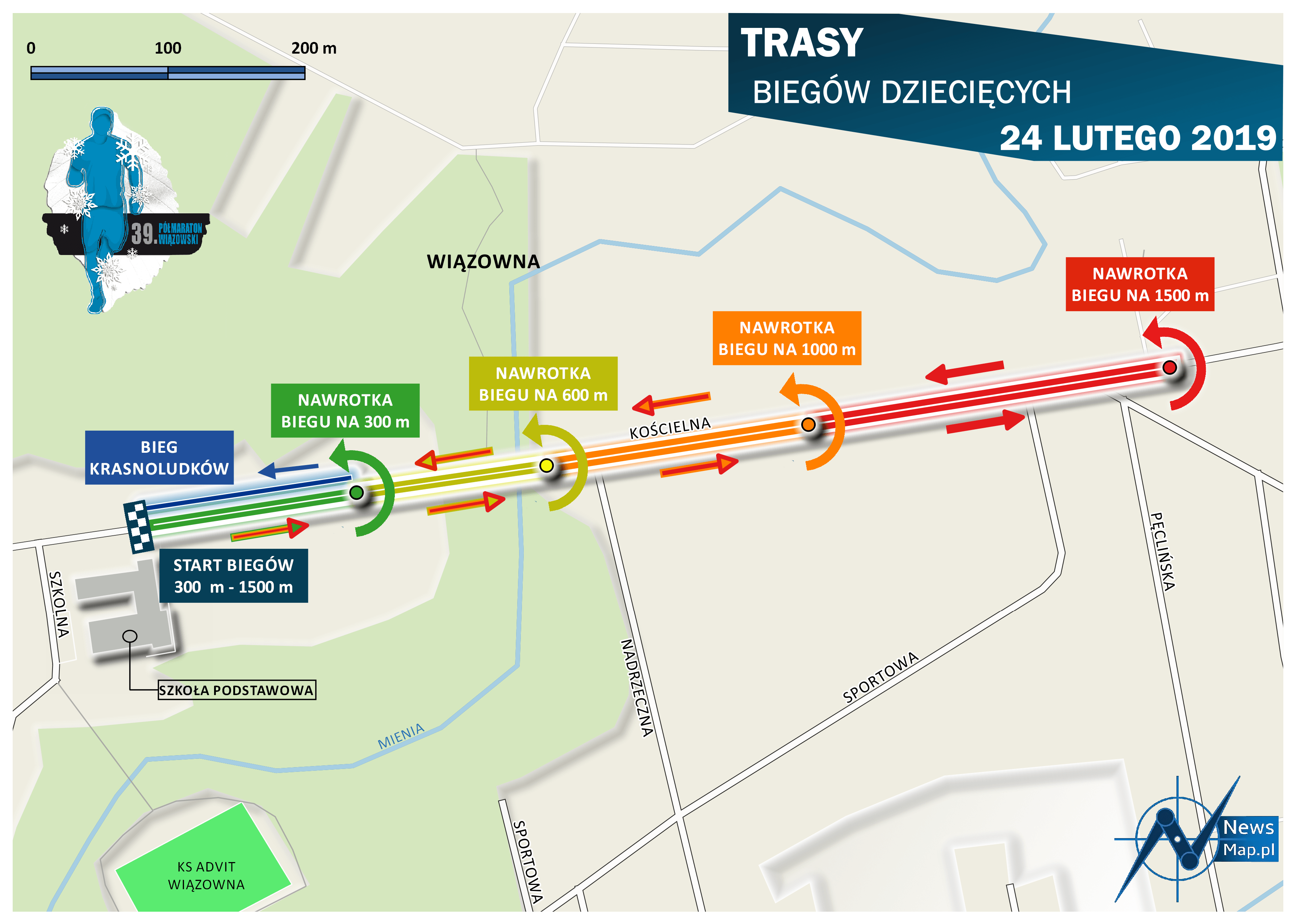 Trasy biegów dziecięcych 2019