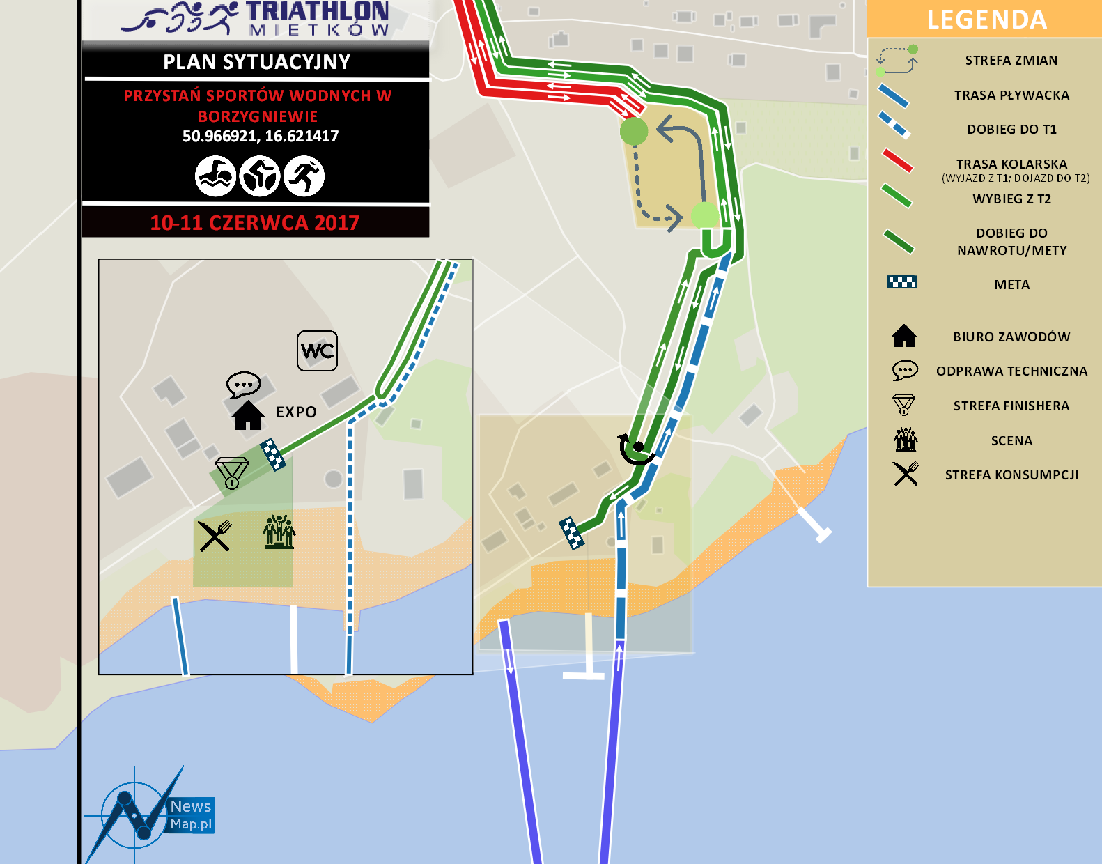 Triathlon Mietków - plan sytuacyjny