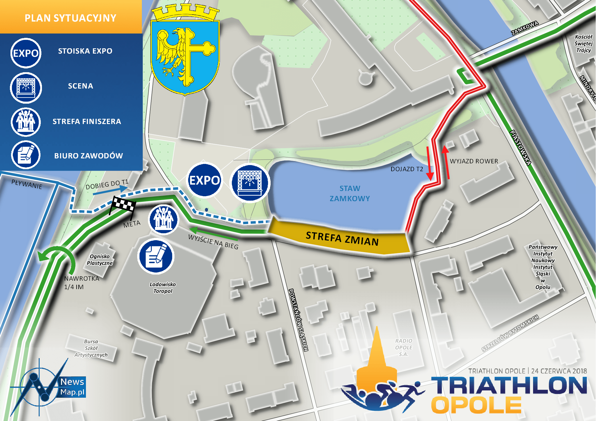 Triathlon Opole 2018 - plan sytuacyjny