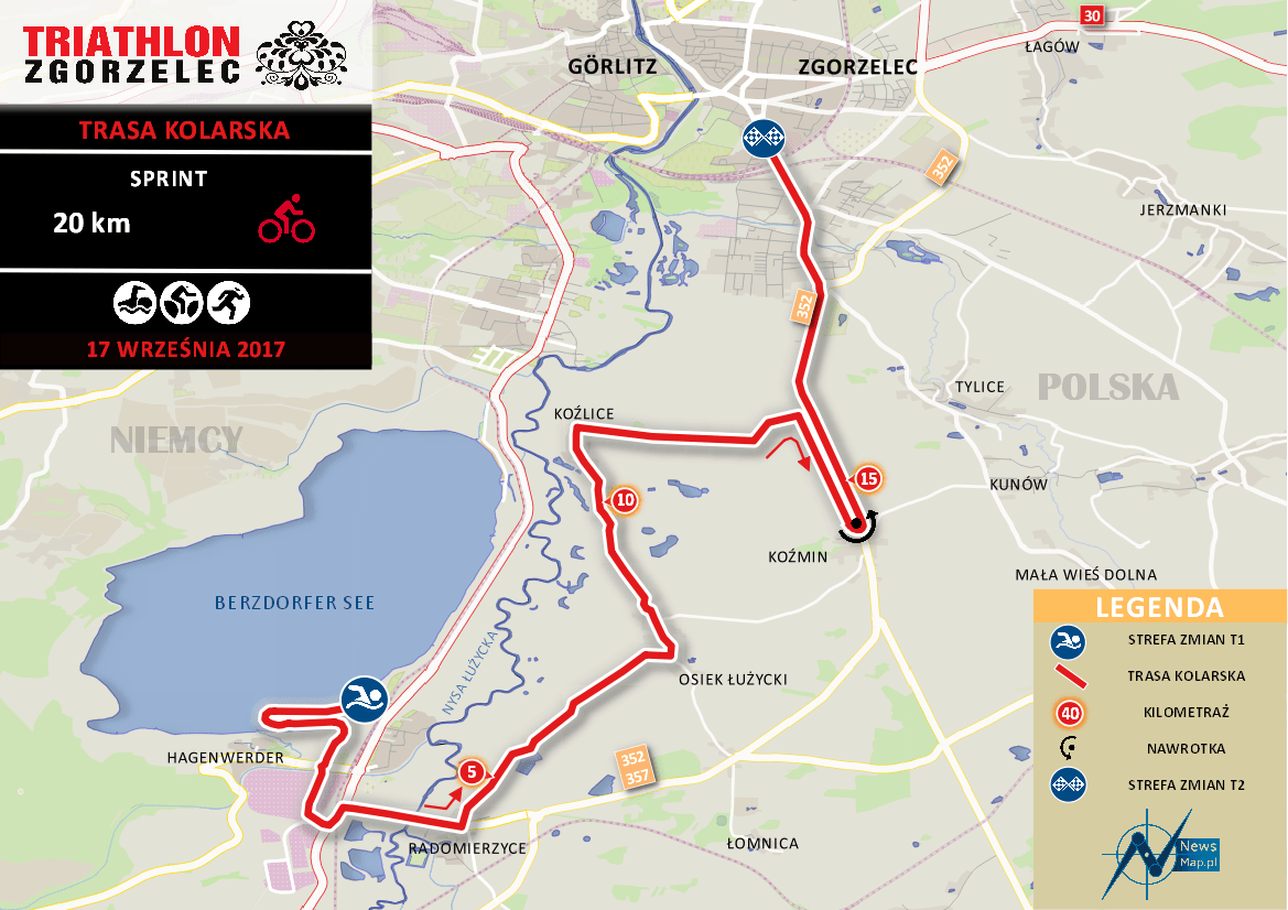 Triathlon Zgorzelec - rower sprint