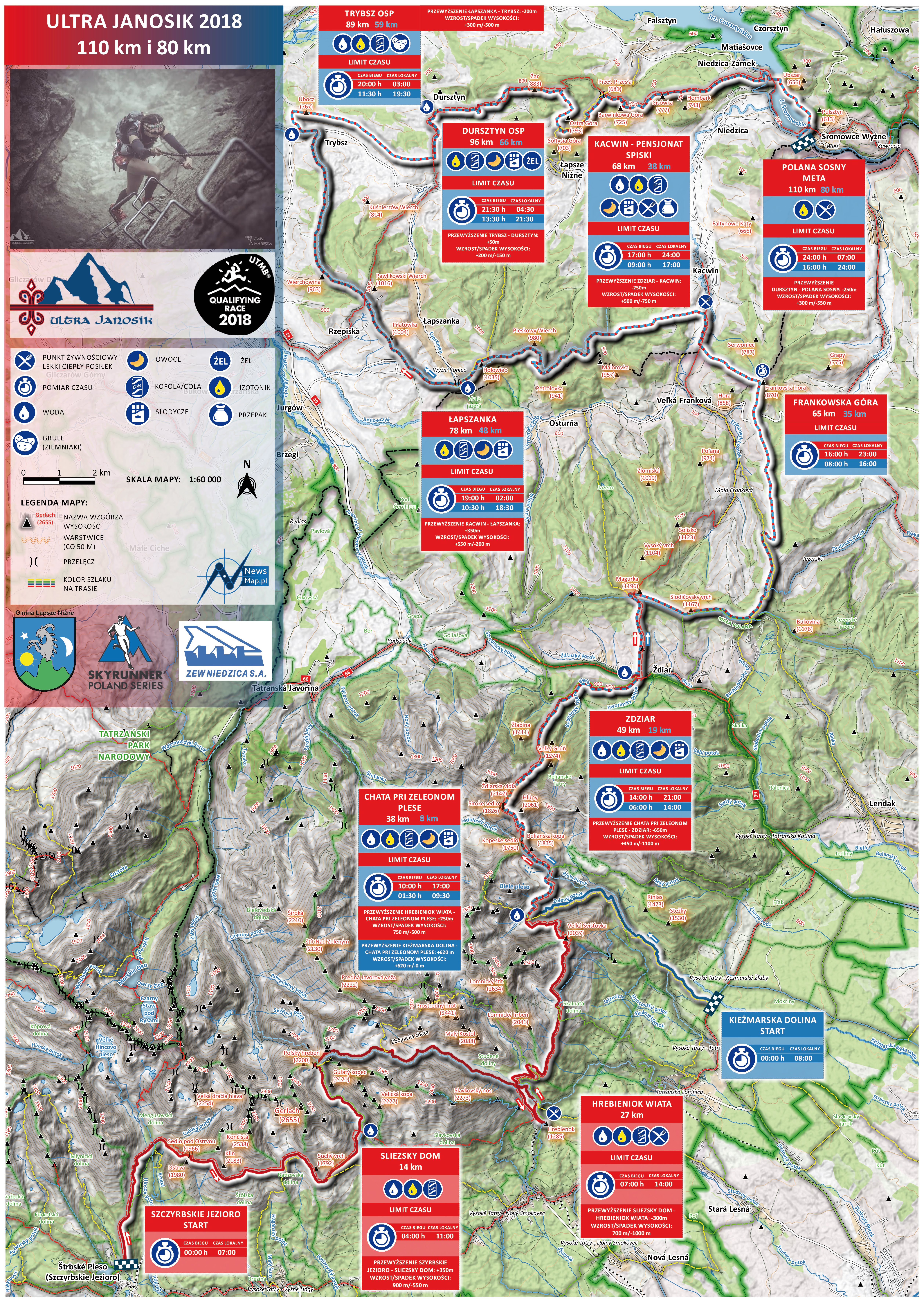 Ultra Janosik 110 i 80 km (mapa statyczna on-line)-CMYK