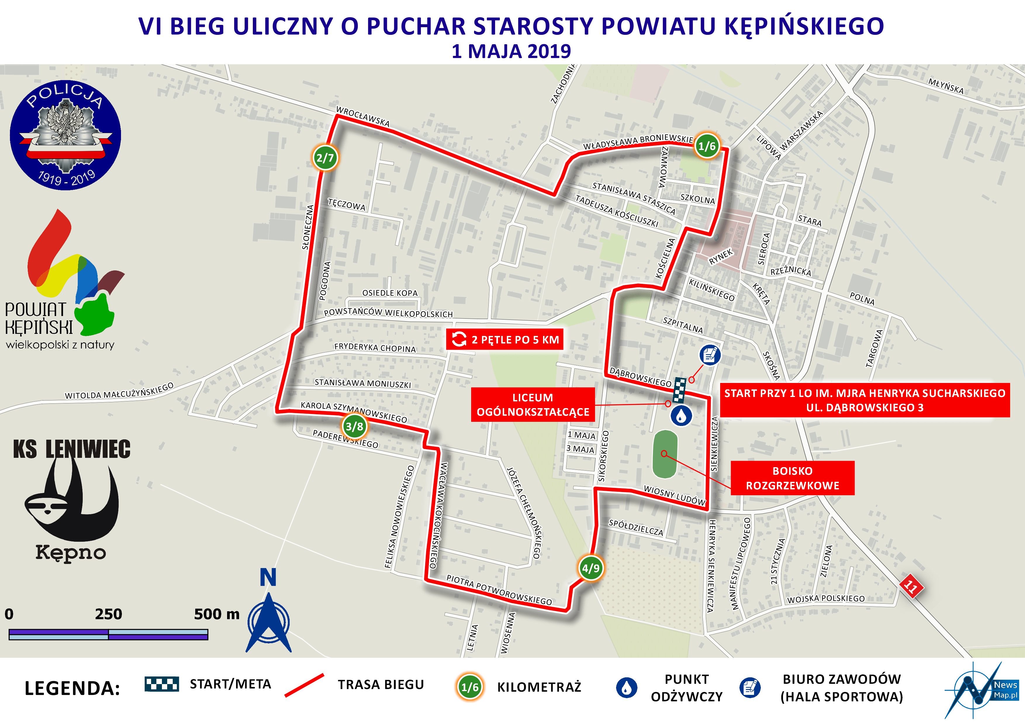 VI Uliczny Bieg Kępiński - projekt mapy statycznej