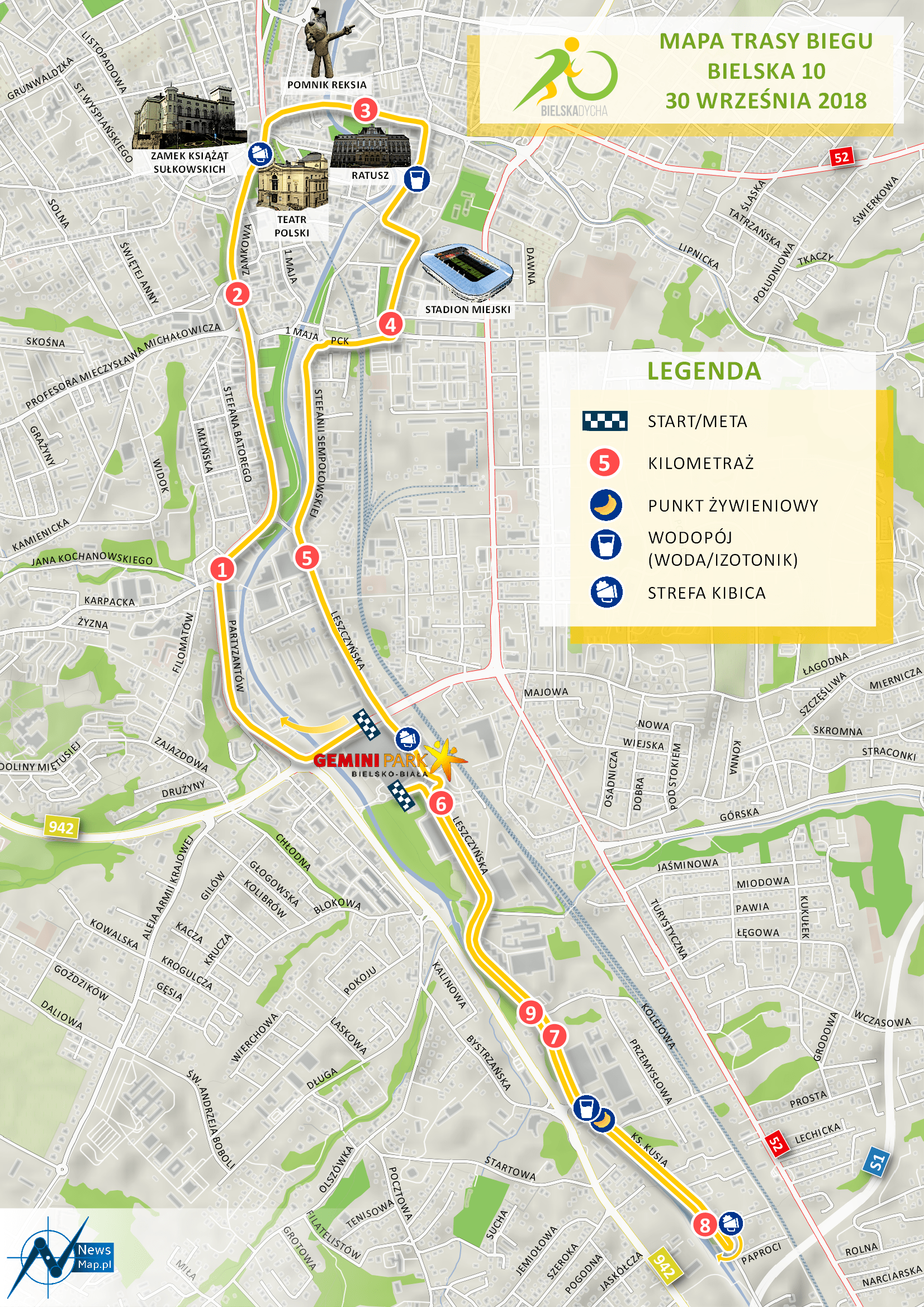 mapa statyczna Bielska Dycha 2018
