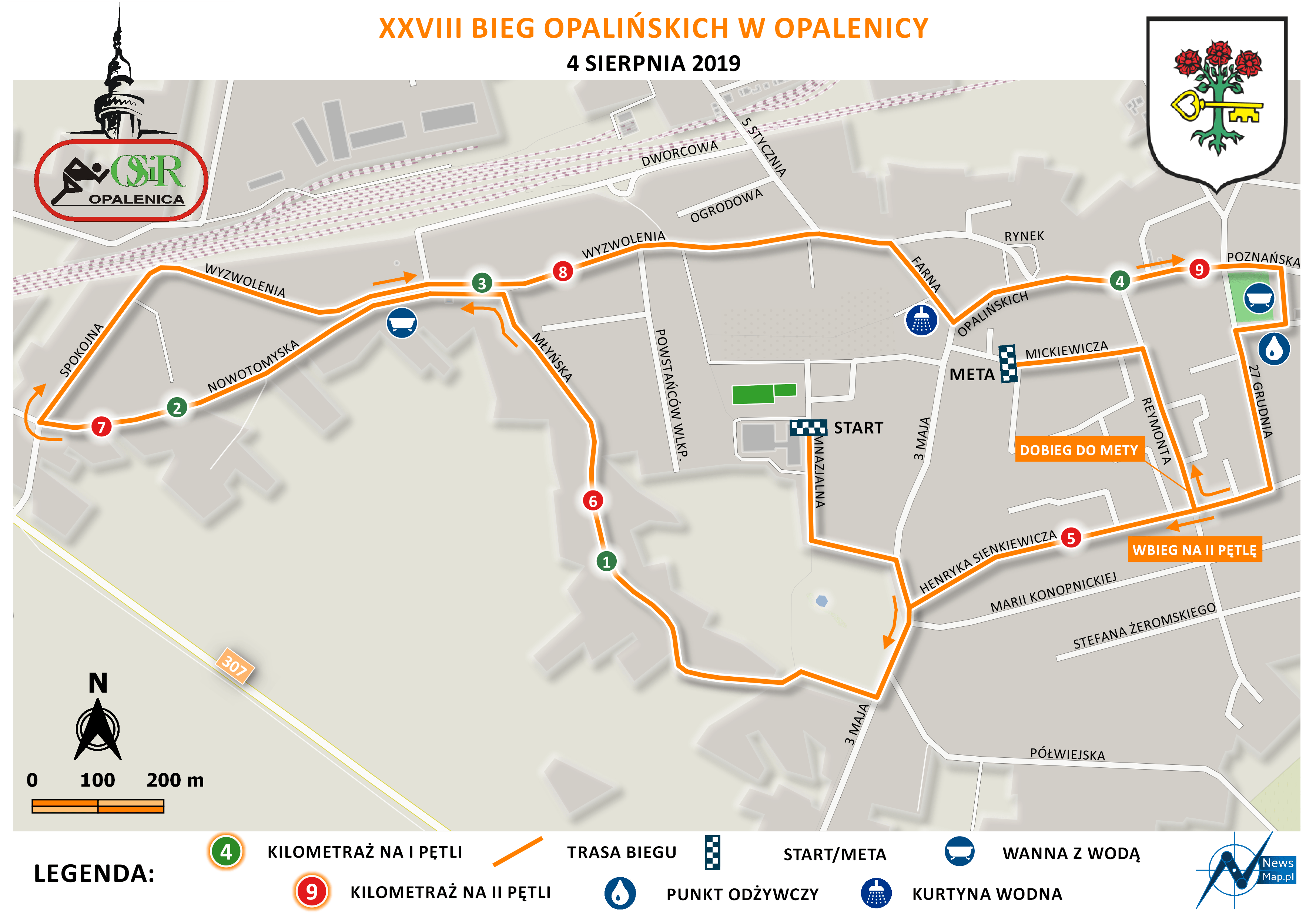 Mapa statyczna Bieg Opalińskich 2019