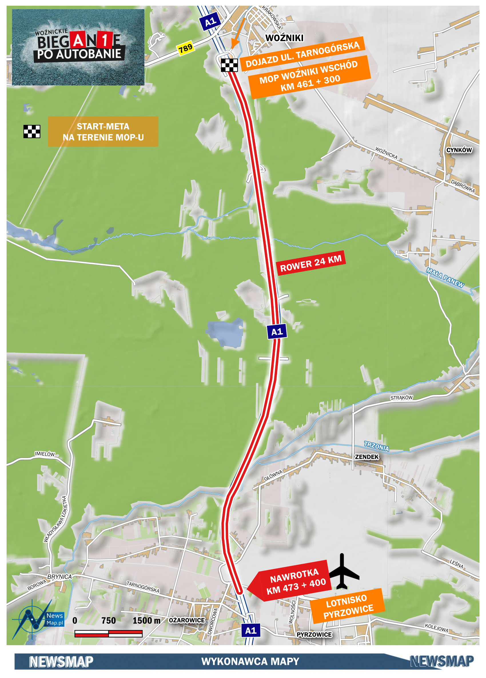 Mapa statyczna - rower 24 km (wektor)-1