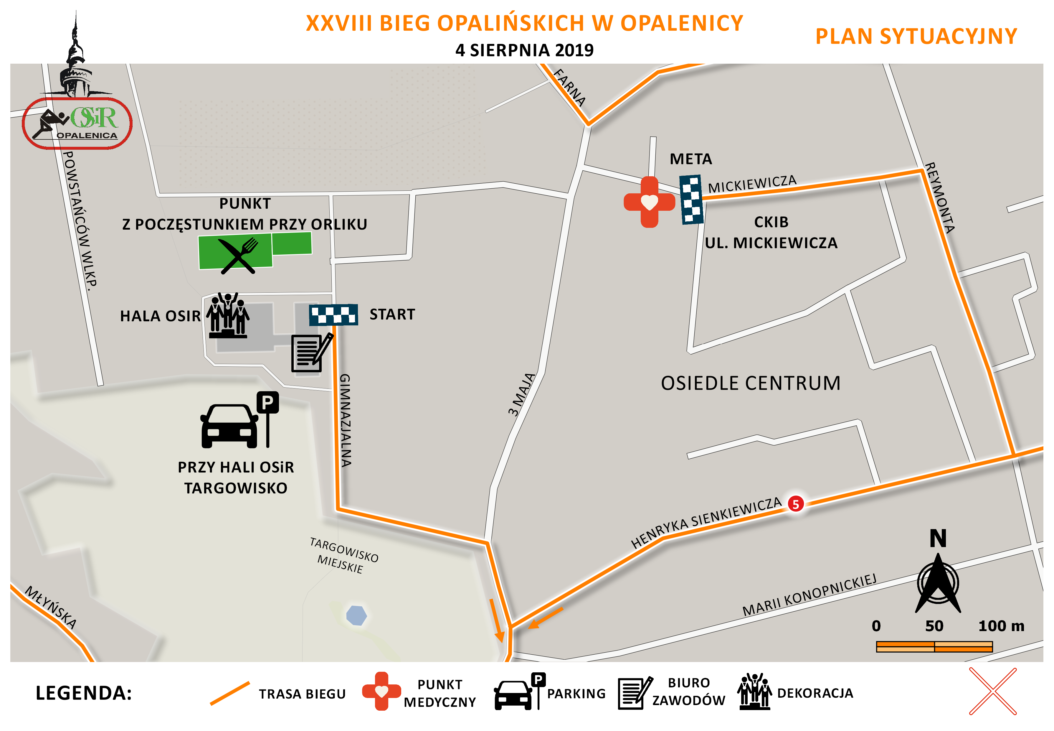 Plan sytuacyjny Bieg Opalińskich 2019