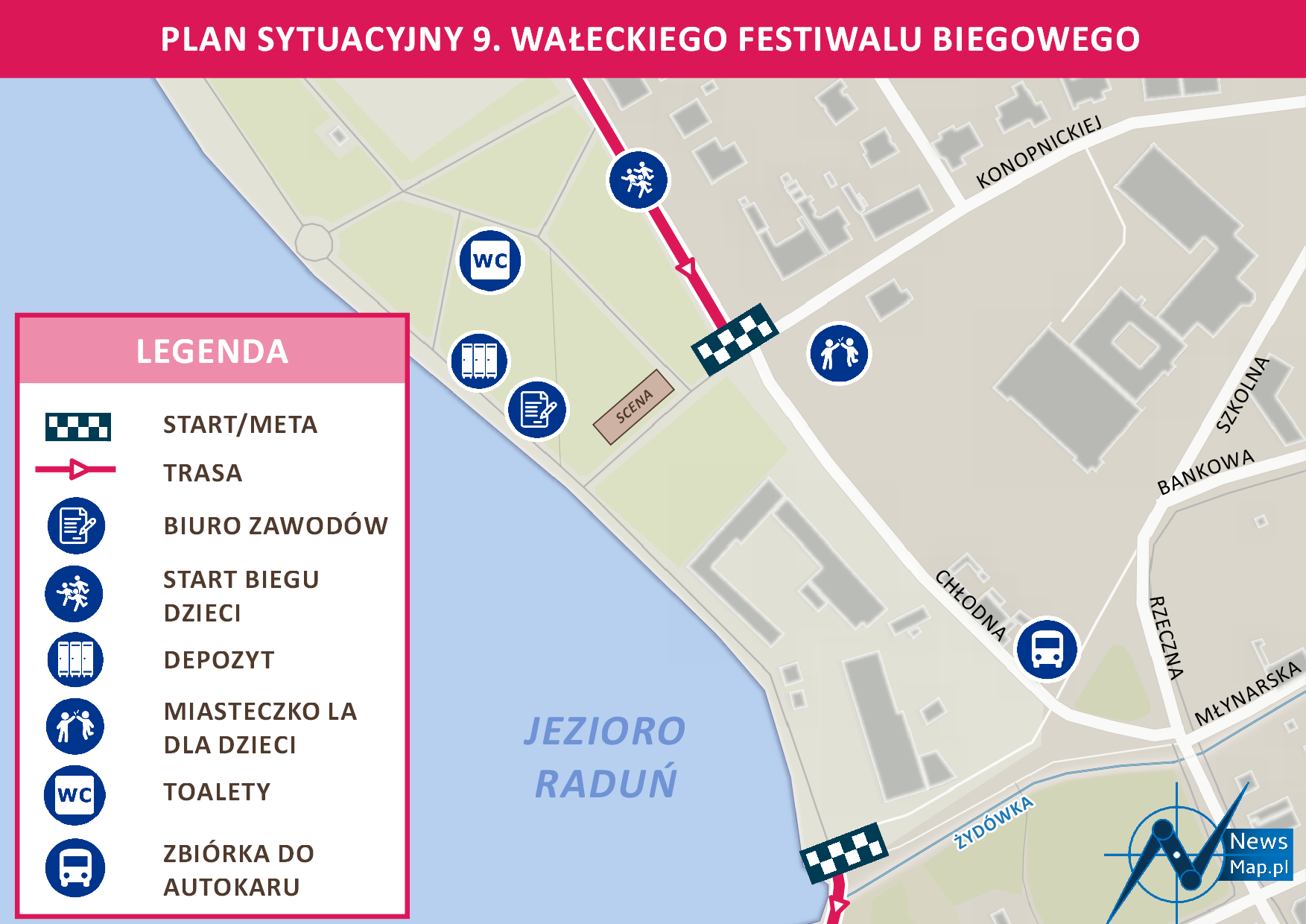 9. Wałecki Festiwal Biegowy - Plan sytuacyjny (online)