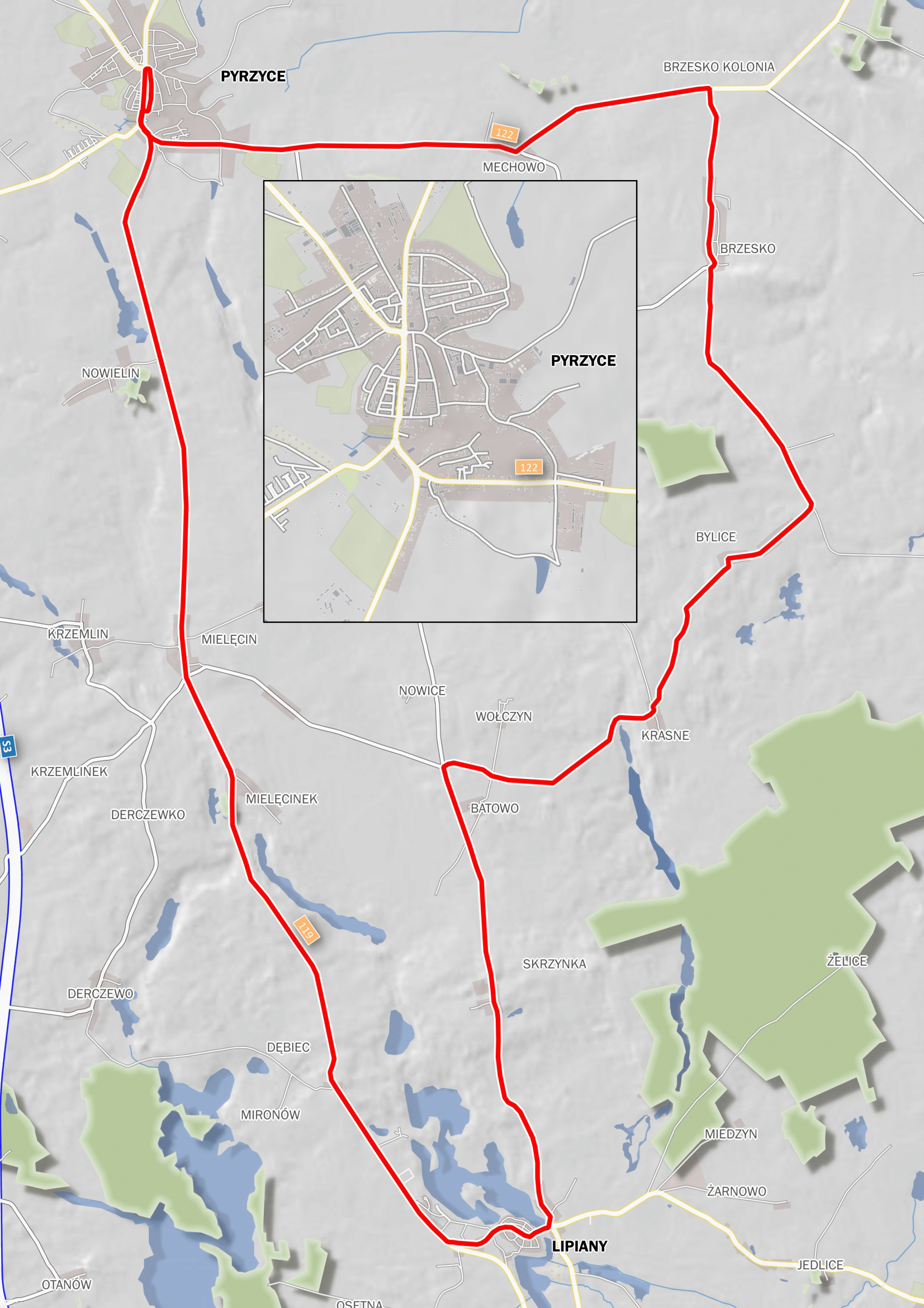 Pyrzyckie Kolarskie Grand Prix - mapa - trasa-1