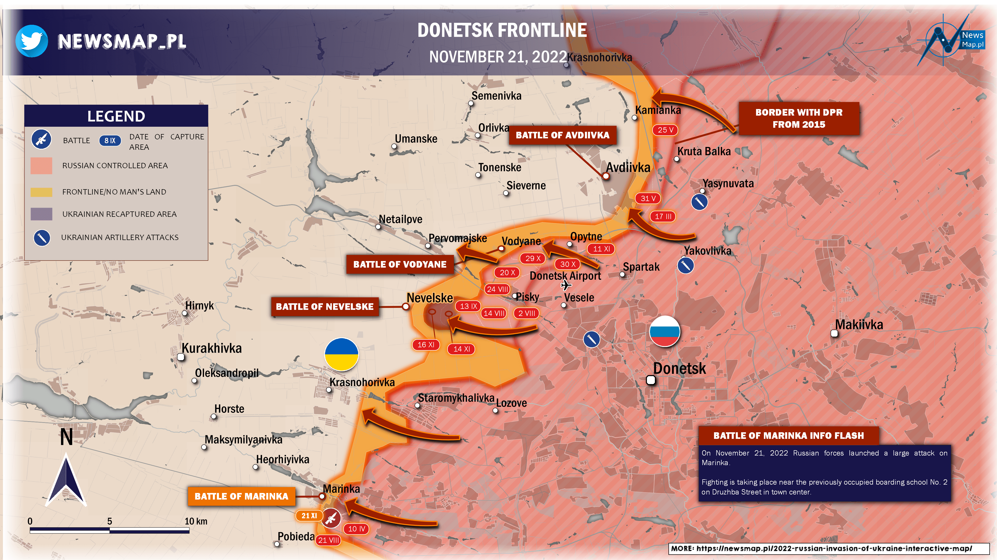 Donetsk frontline (21 XI 2022)