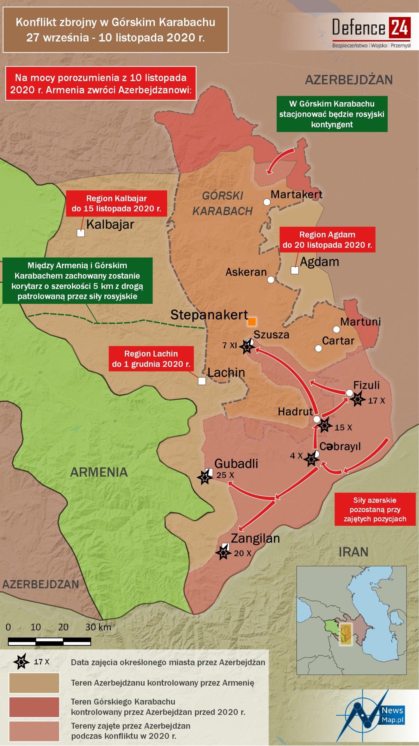 Konflikt w Górskim Karabachu 2020 - postanowienia pokojowe - D24