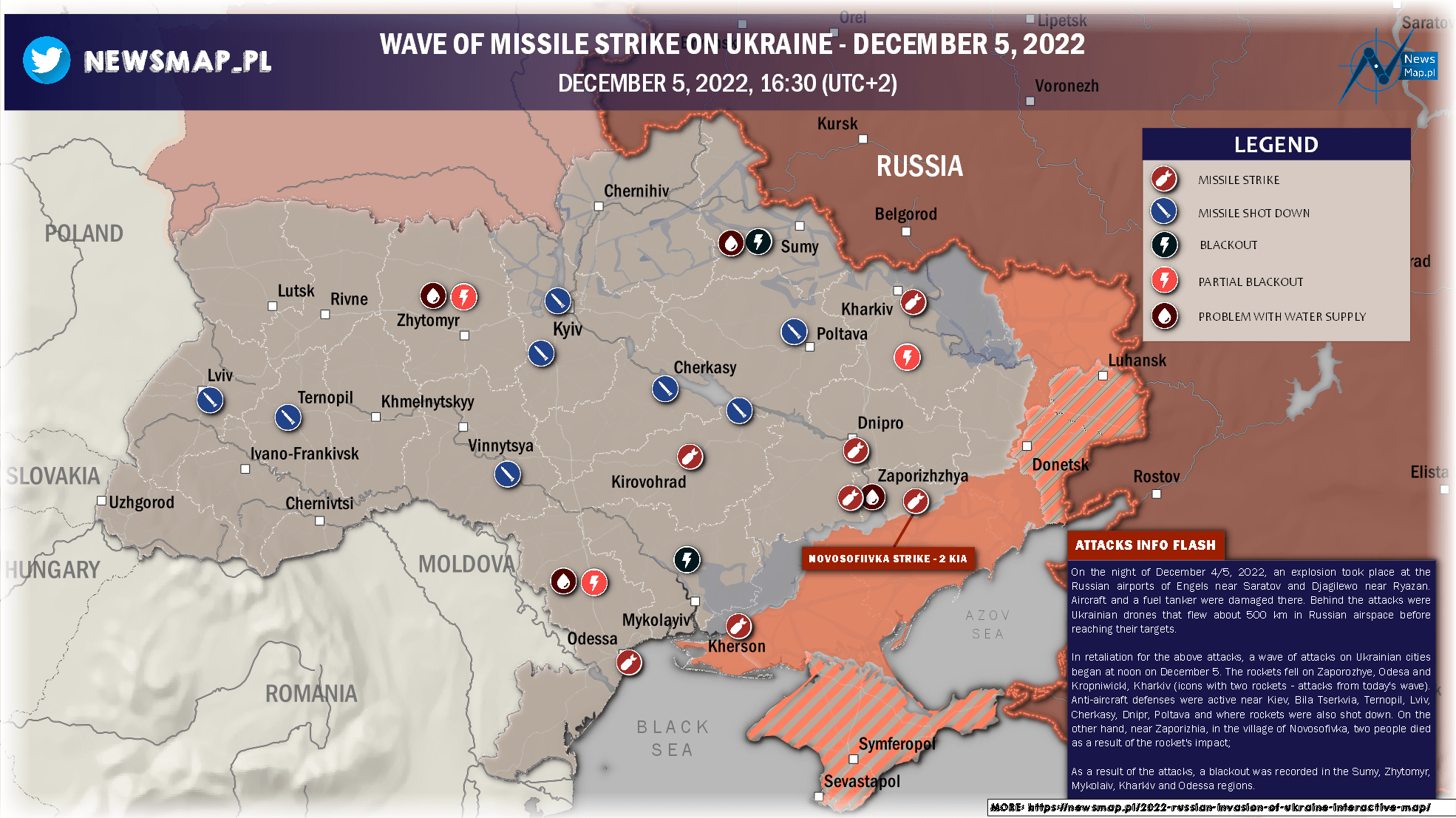 WAVE OF MISSILE STRIKE ON UKRAINE - DECEMBER 5, 2022