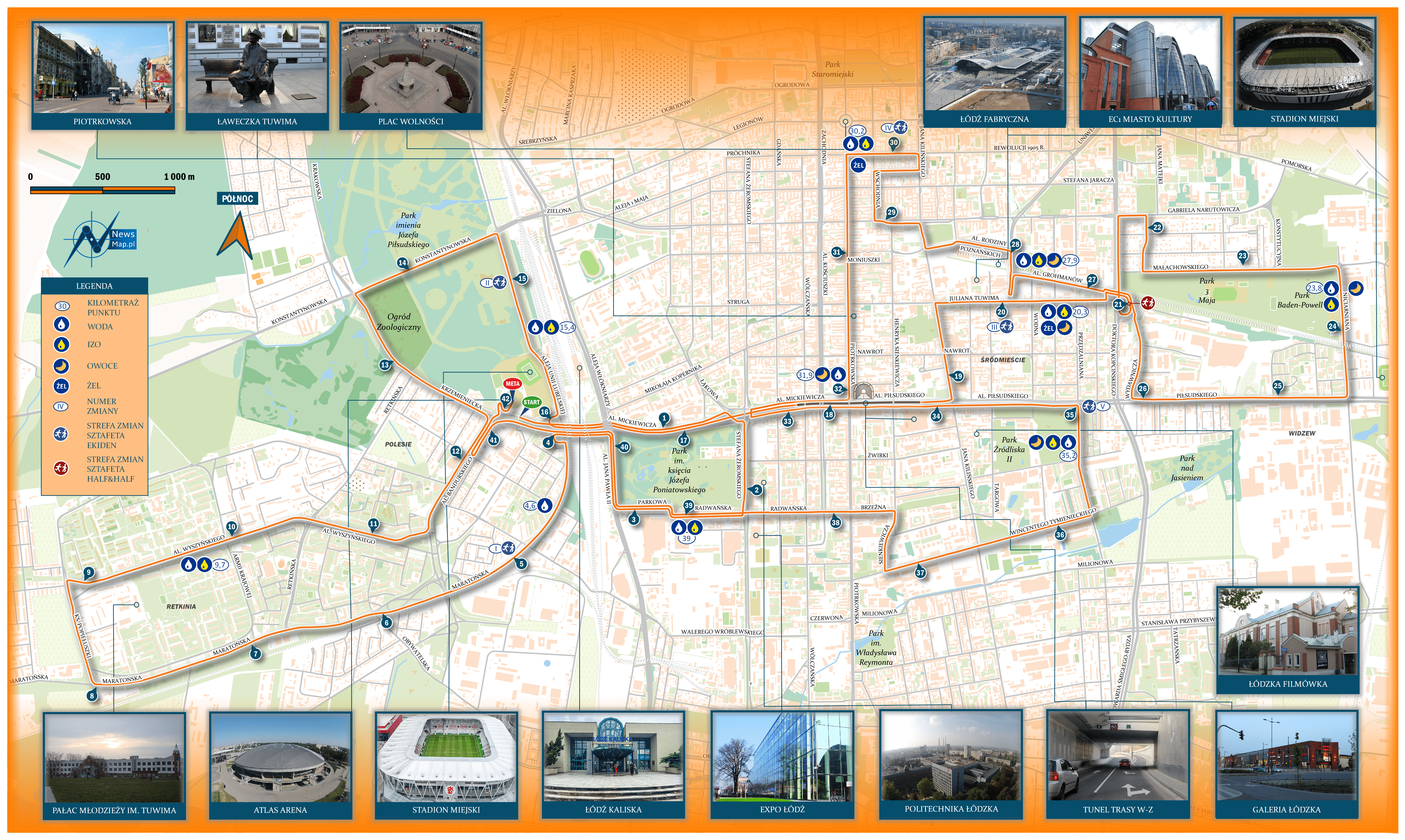 Mapa statyczna Łódź Maraton 2023 (on-line)