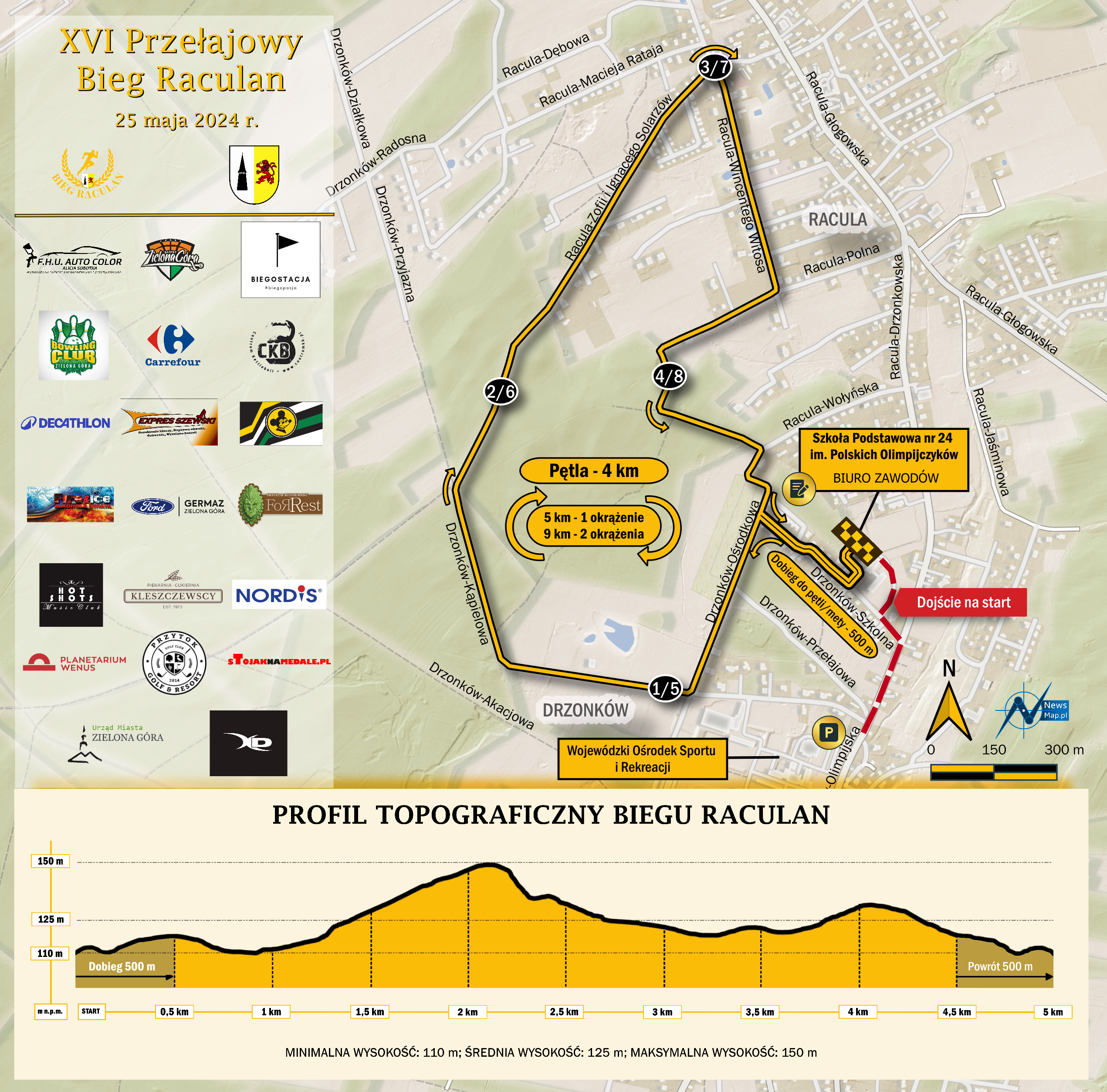 Mapa statyczna XVI Biegu Raculan (on-line)