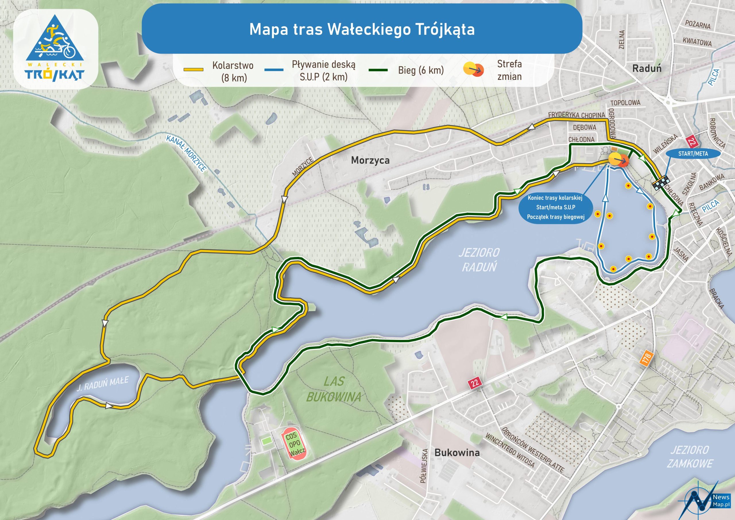 Mapa statyczna trasy Wałeckiego Trójkąta 2024