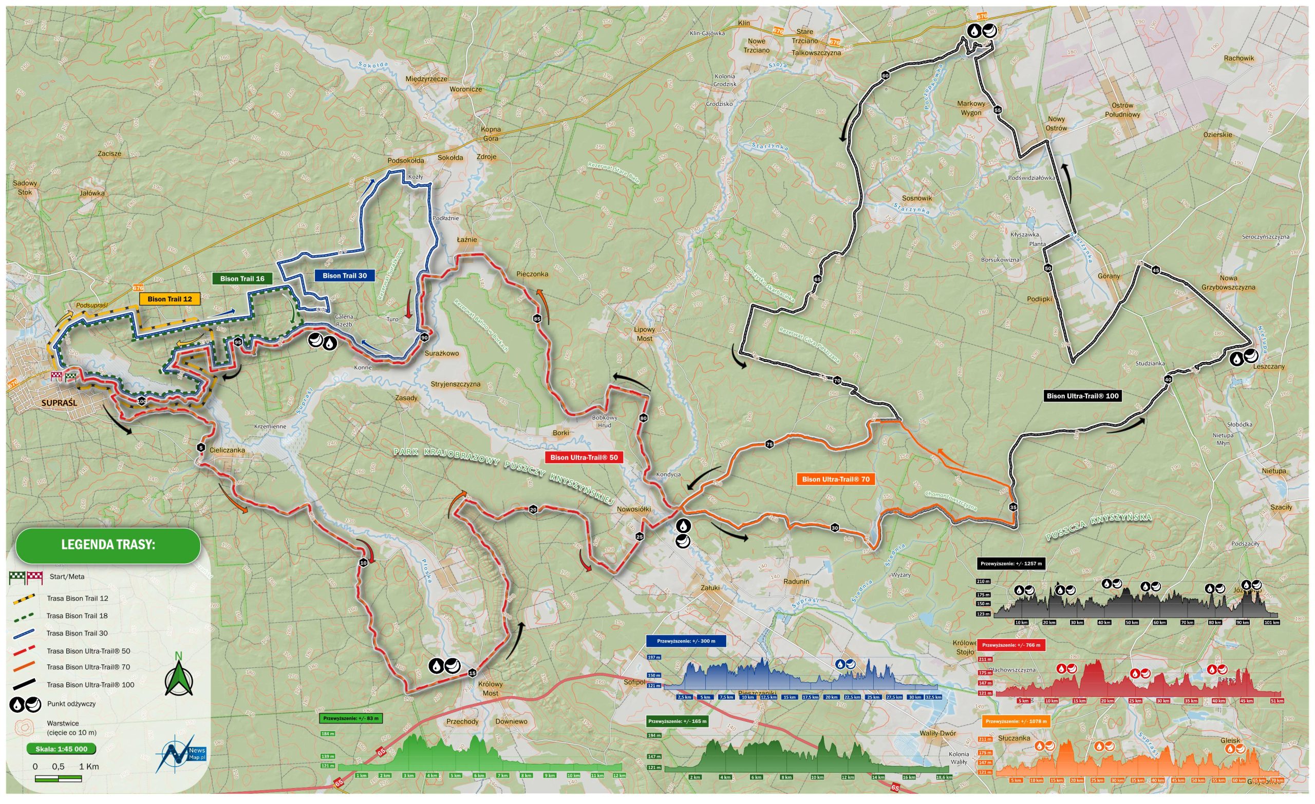 Mapa statyczna BUT 2024 - wszytskie trasy (on-line)