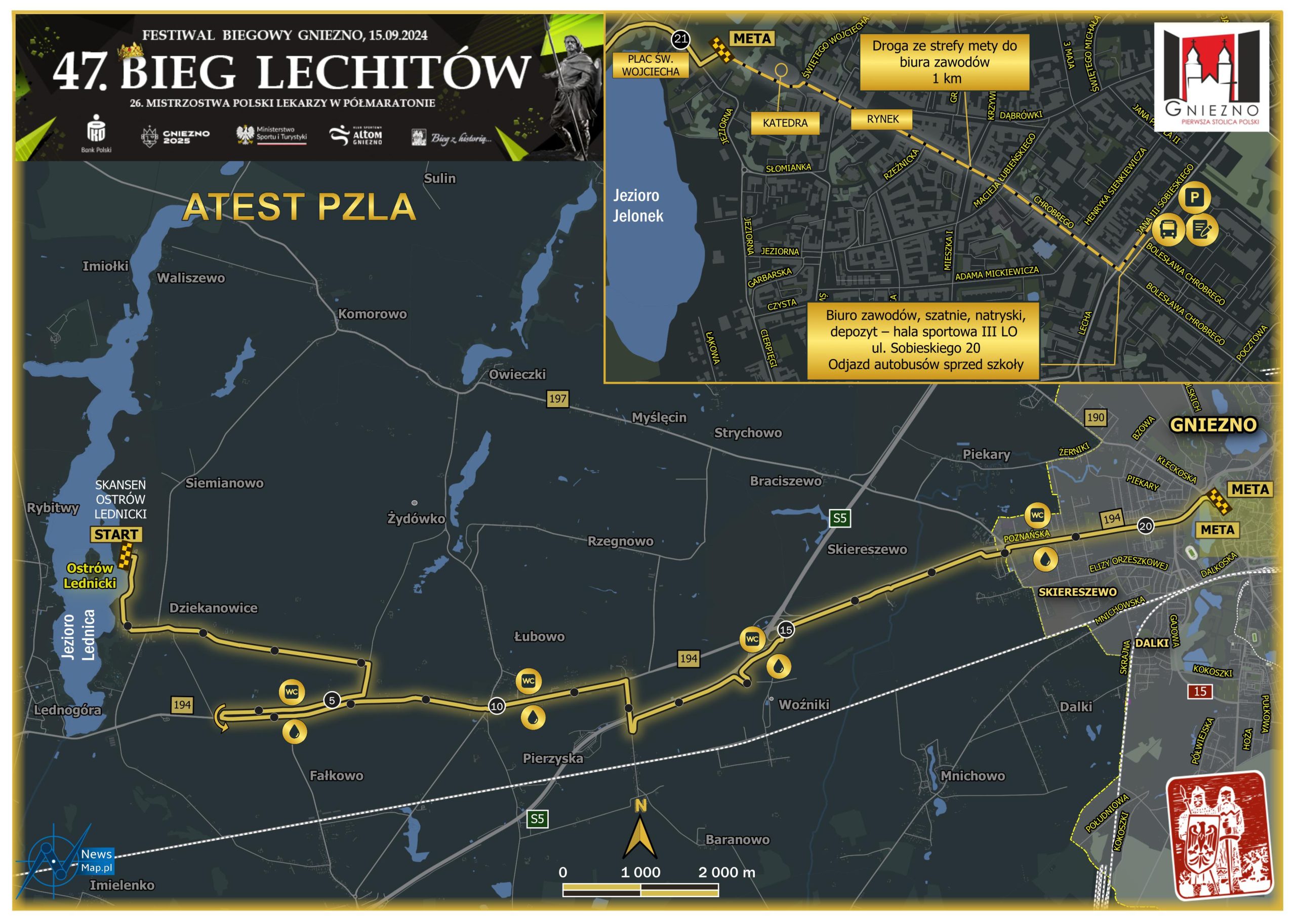 Mapa statyczna Bieg Lechitów 2024