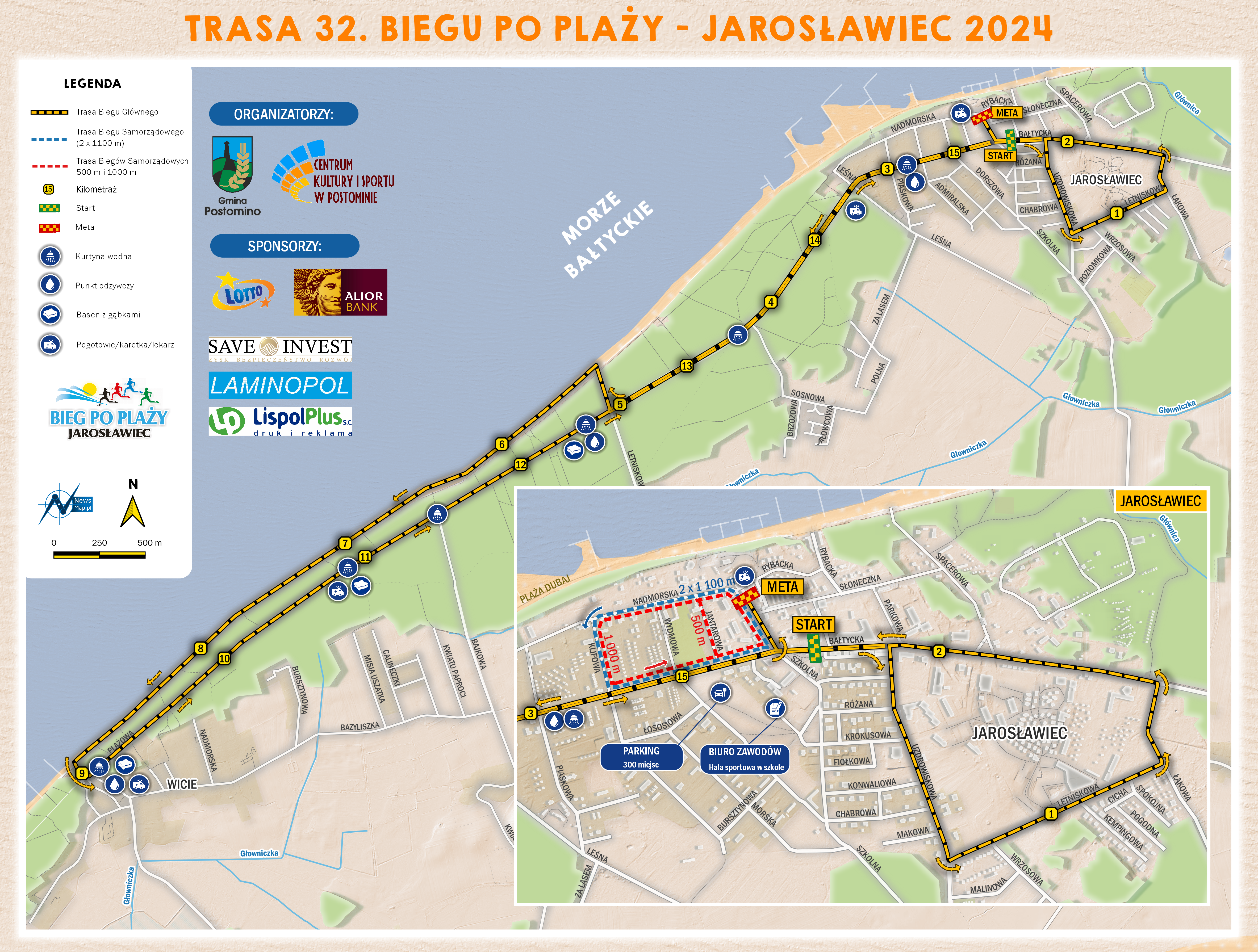 Mapa statyczna 32. Biegu po Plaży (on-line)